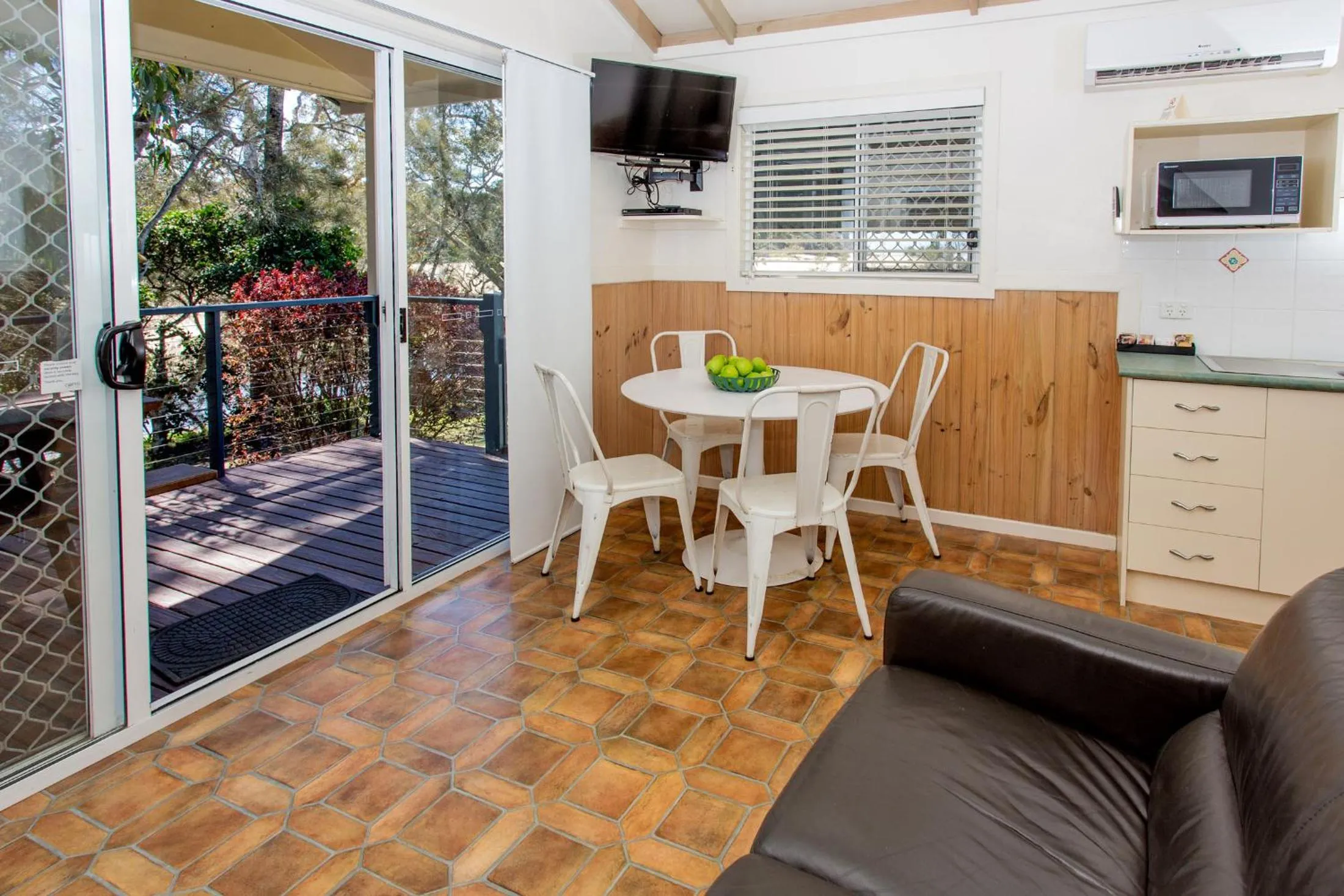 Dining area in Woolgoolga Lakeside Holiday Park