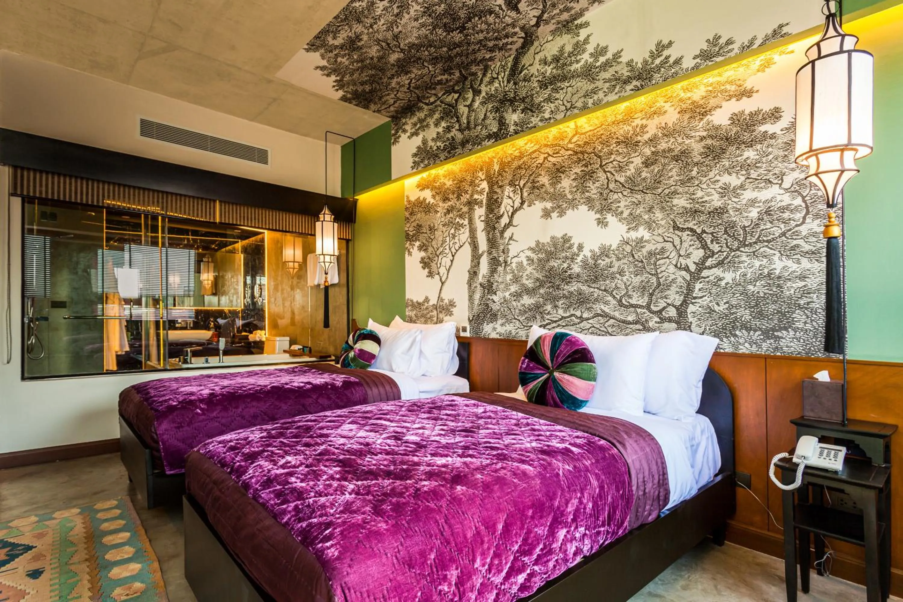 Bathroom, Bed in Lao Poet Hotel