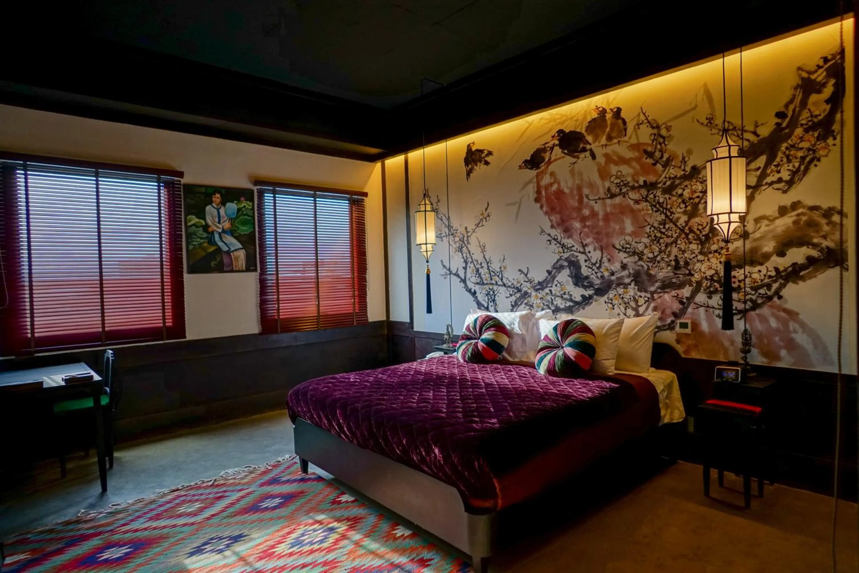 Bed in Lao Poet Hotel