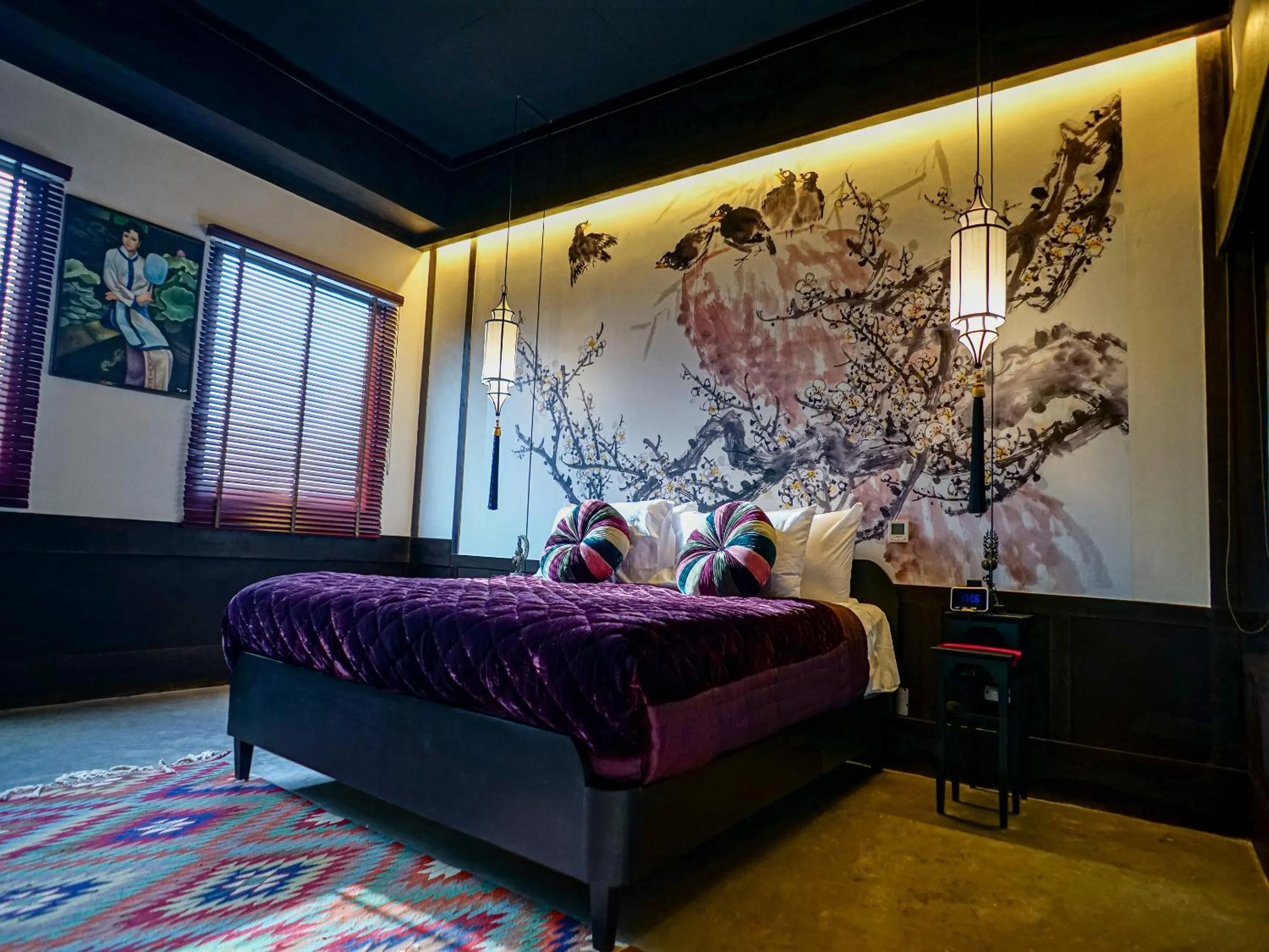 Bed in Lao Poet Hotel