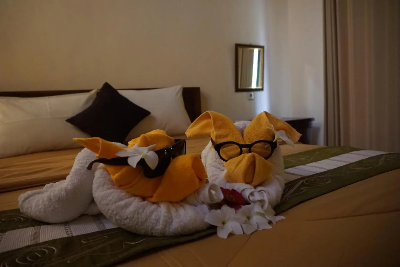 Bed in Kubu Artha Bungalow Nusa Penida