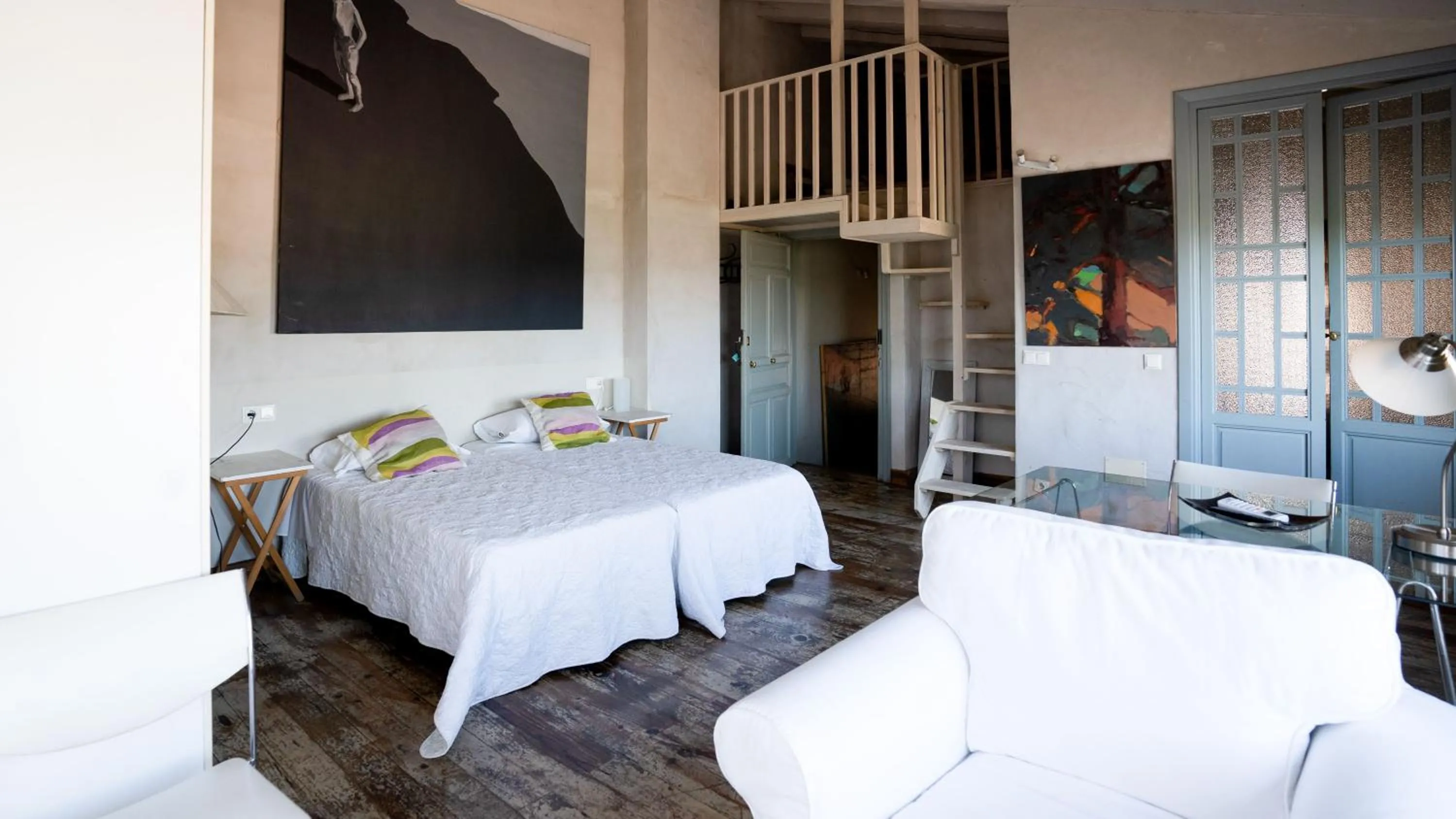 Seating area, Bed in Casa Rural La Chocolateria