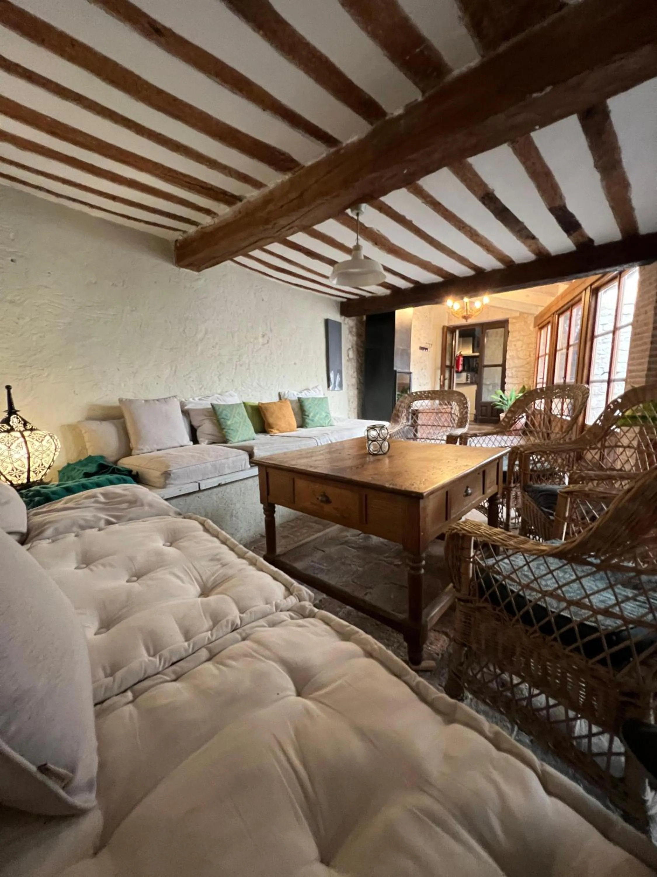 Patio, Bed in Casa Rural La Chocolateria