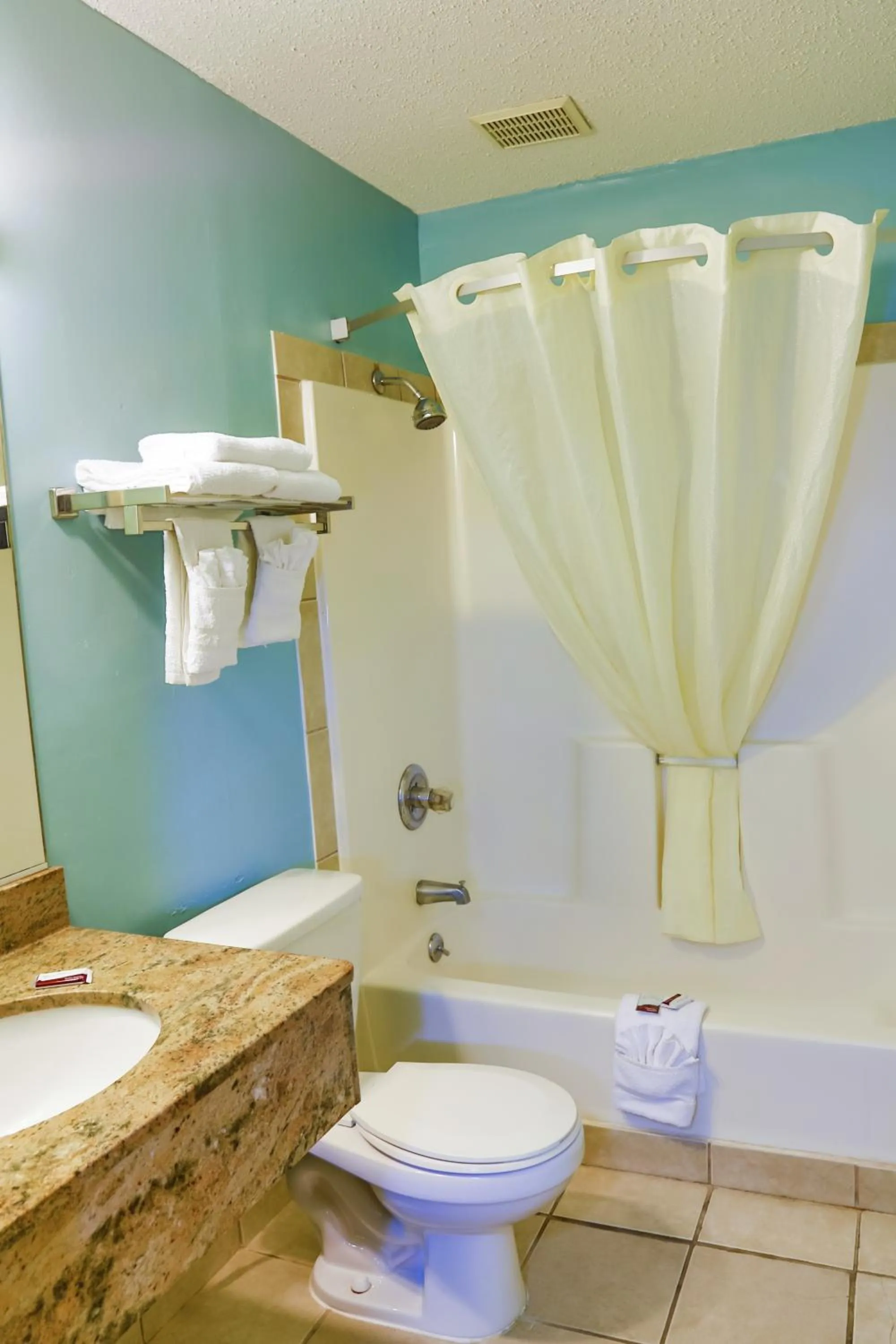 Bathroom in Super 8 by Wyndham Charlotte University