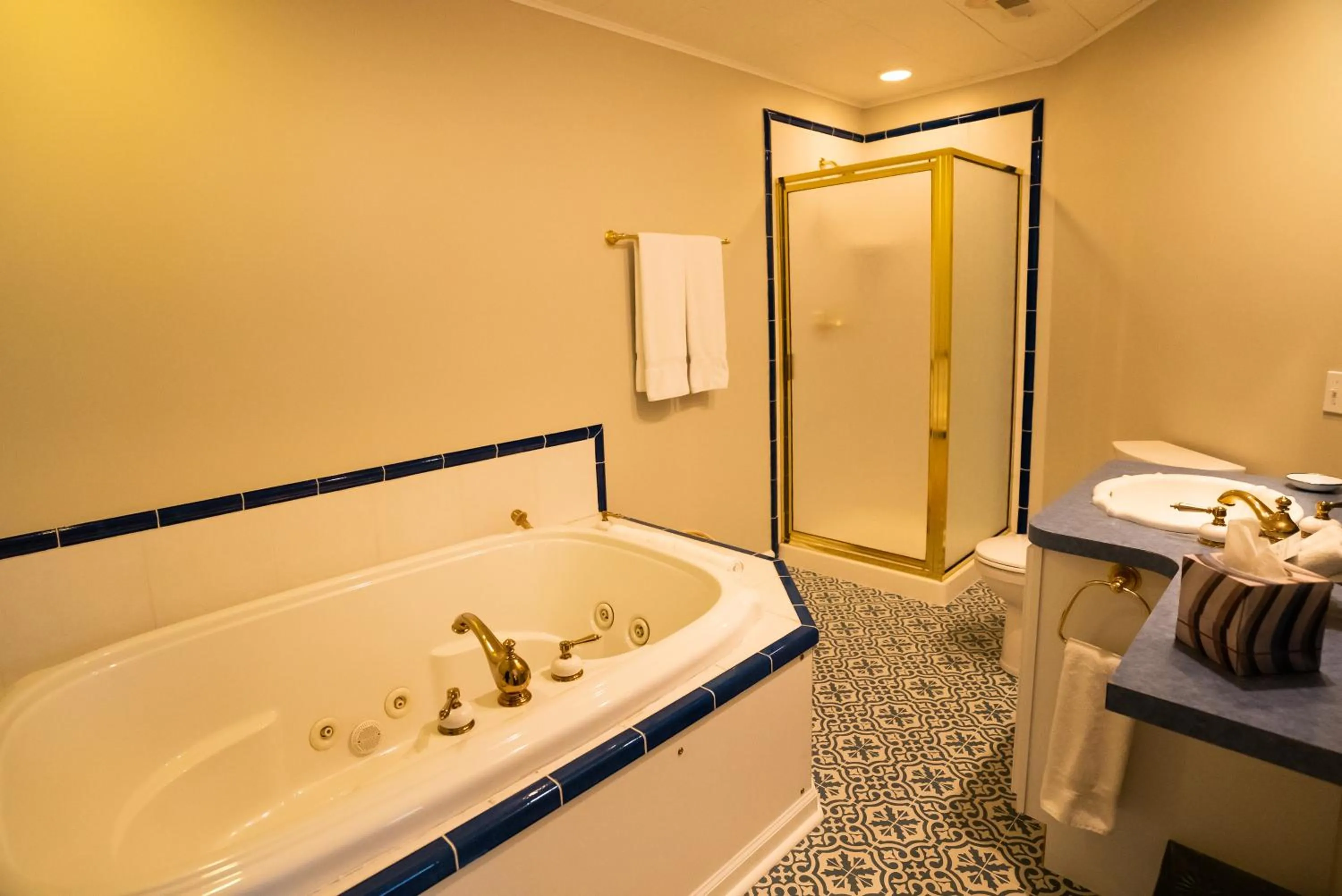 Bathroom, Bed in Garden Grove Inn Bed and Breakfast