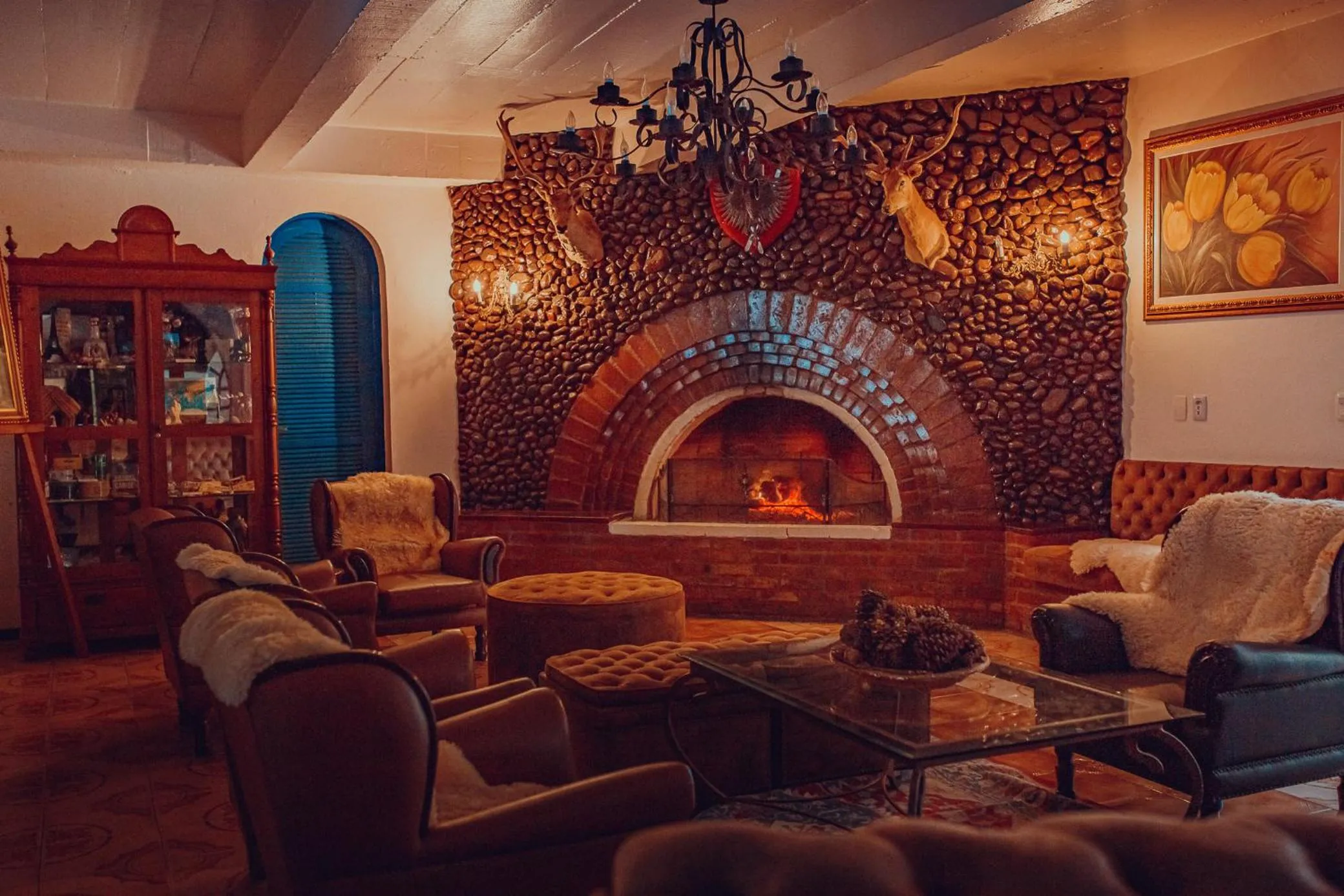 fireplace in Hotel Gramado Palace