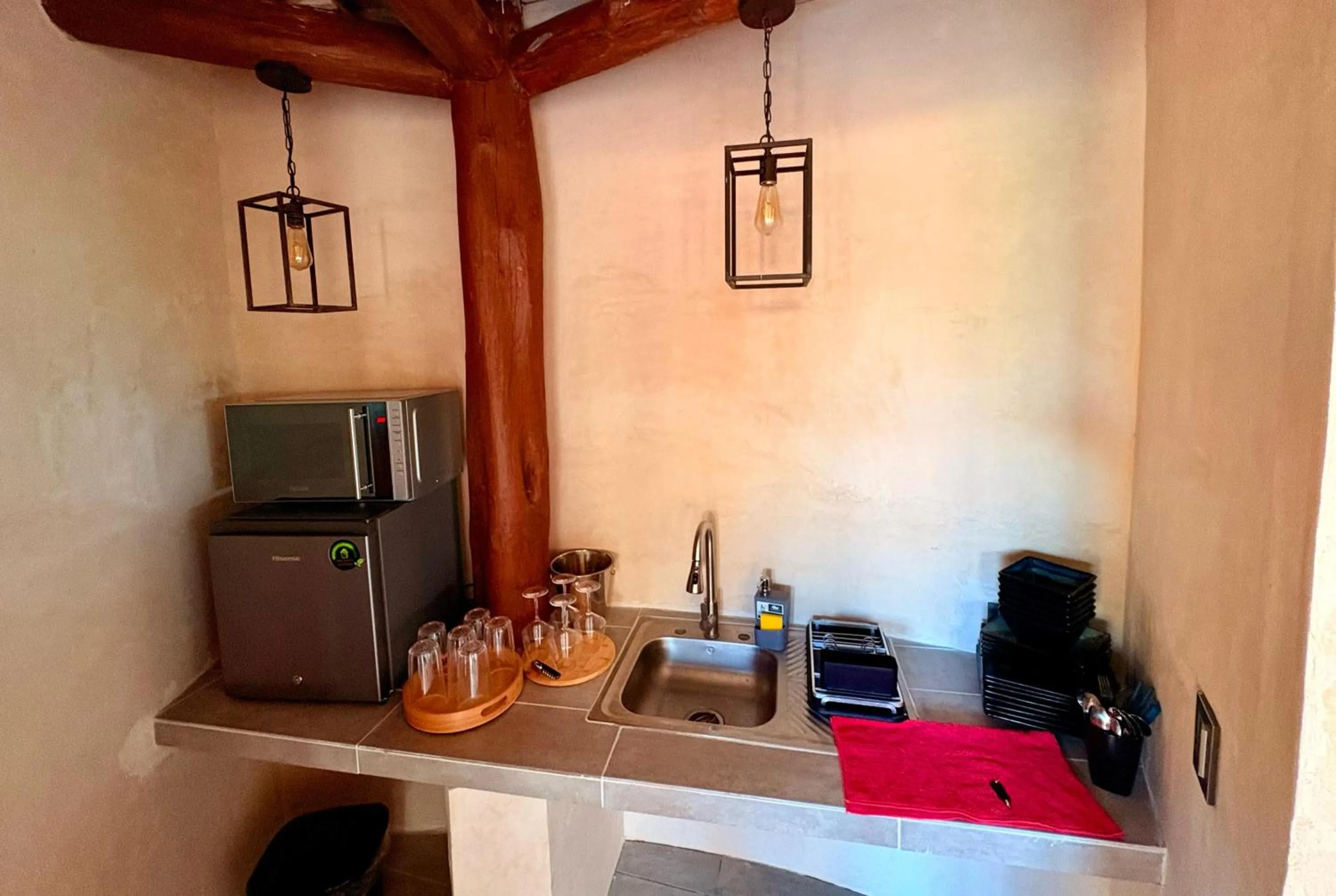 Kitchen or kitchenette in Cabanas Jaalkab