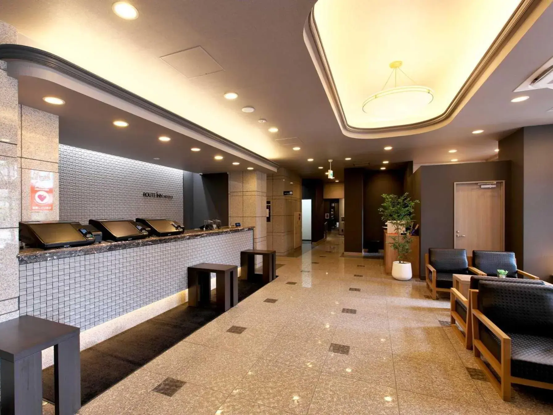 Lobby or reception in Hotel Route-Inn Noshiro Lobby or reception in Hotel Route-Inn Noshiro