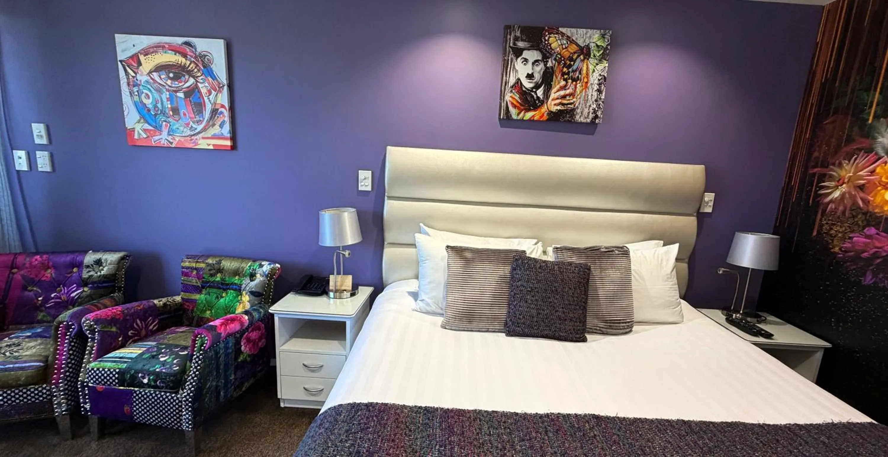 Decorative detail, Bed in Tides Hotel