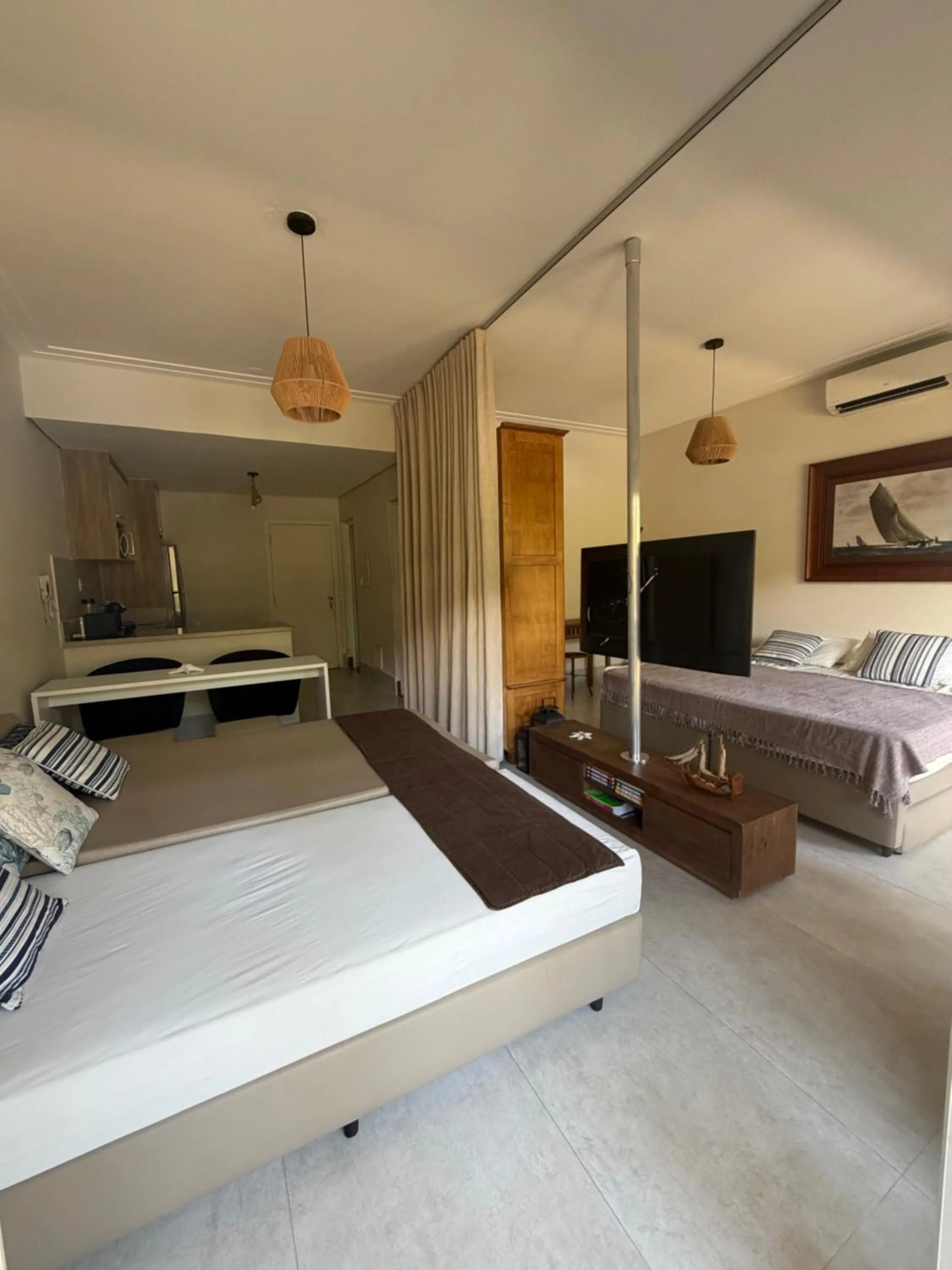 Bed in Residências Garcez - Pantai Enseada - Vista Mar