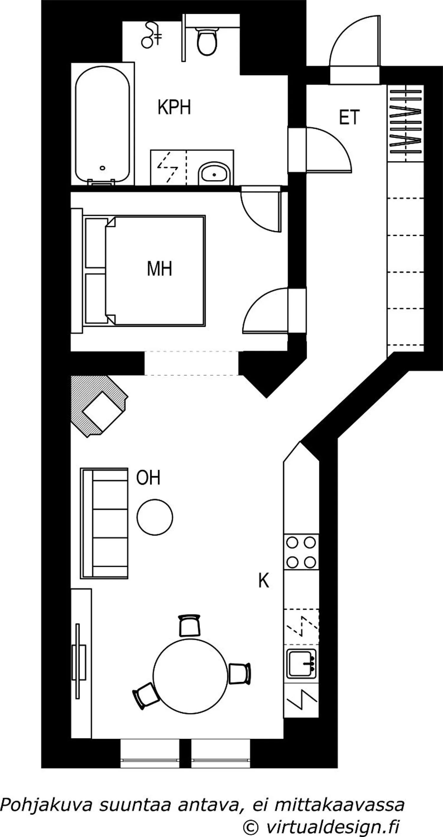 Photo of the whole room in Bob W Helsinki Ullanlinna