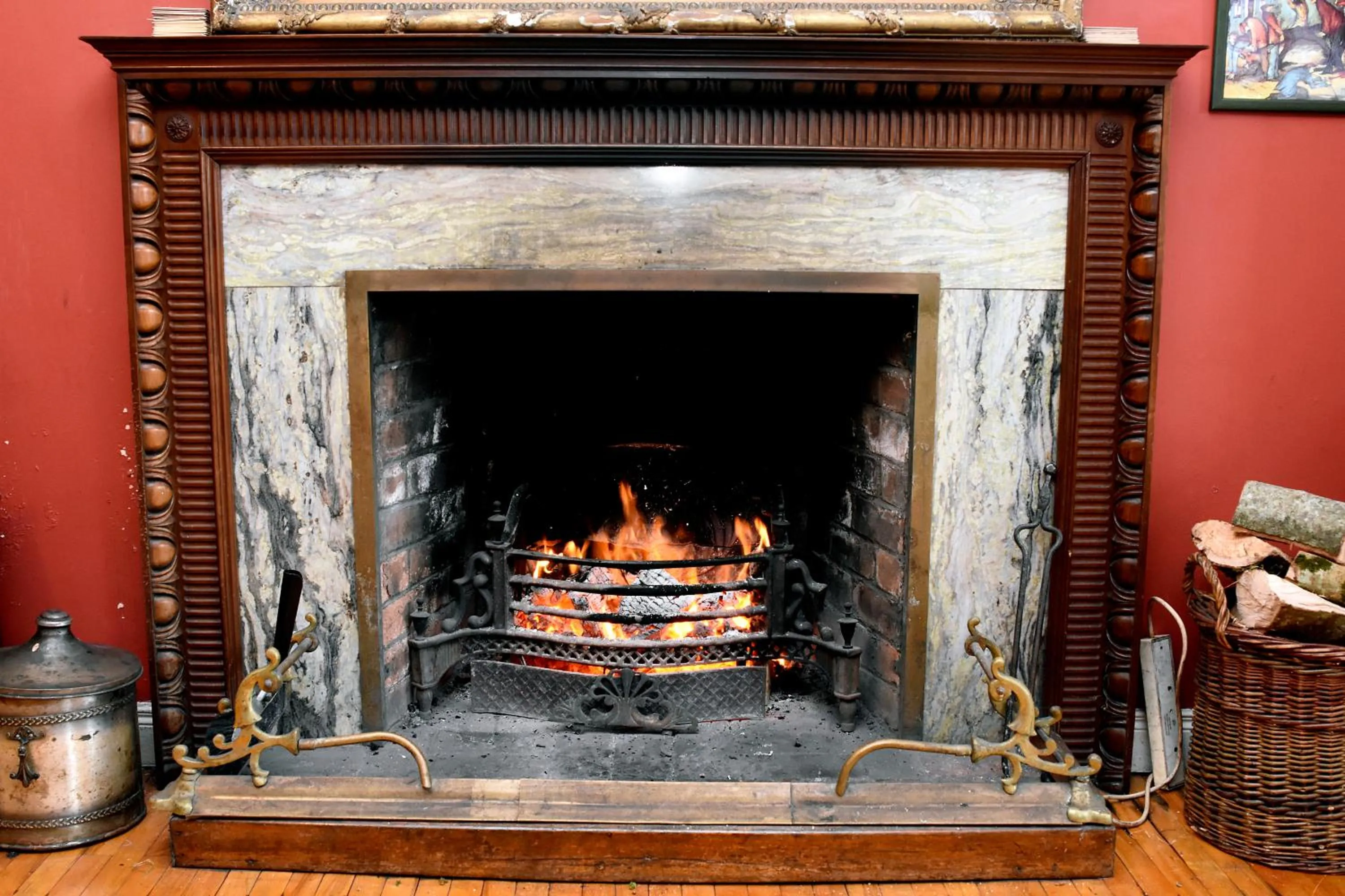 fireplace in Leenane Hotel