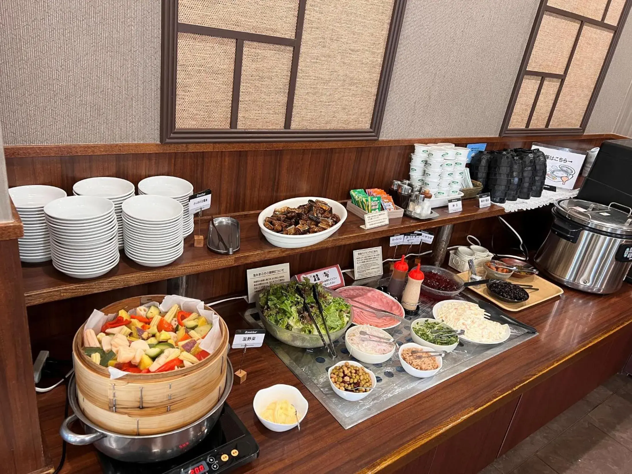 Buffet breakfast in Hotel Route-Inn Mitsukaido Ekimae Buffet breakfast in Hotel Route-Inn Mitsukaido Ekimae