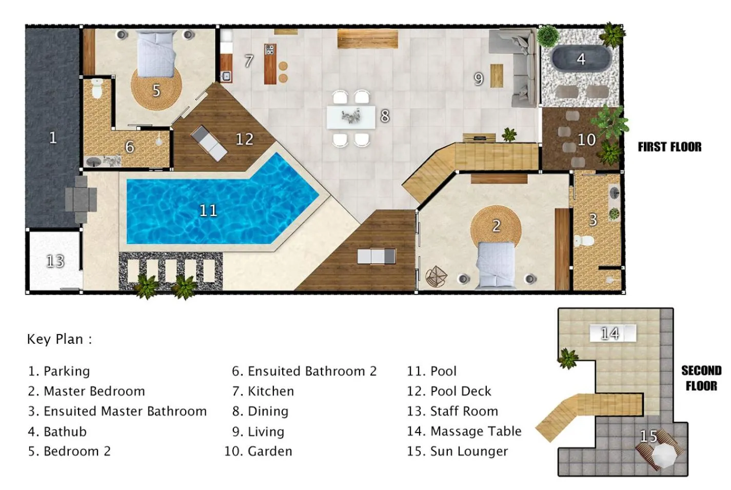 Floor plan in Villa Serasi