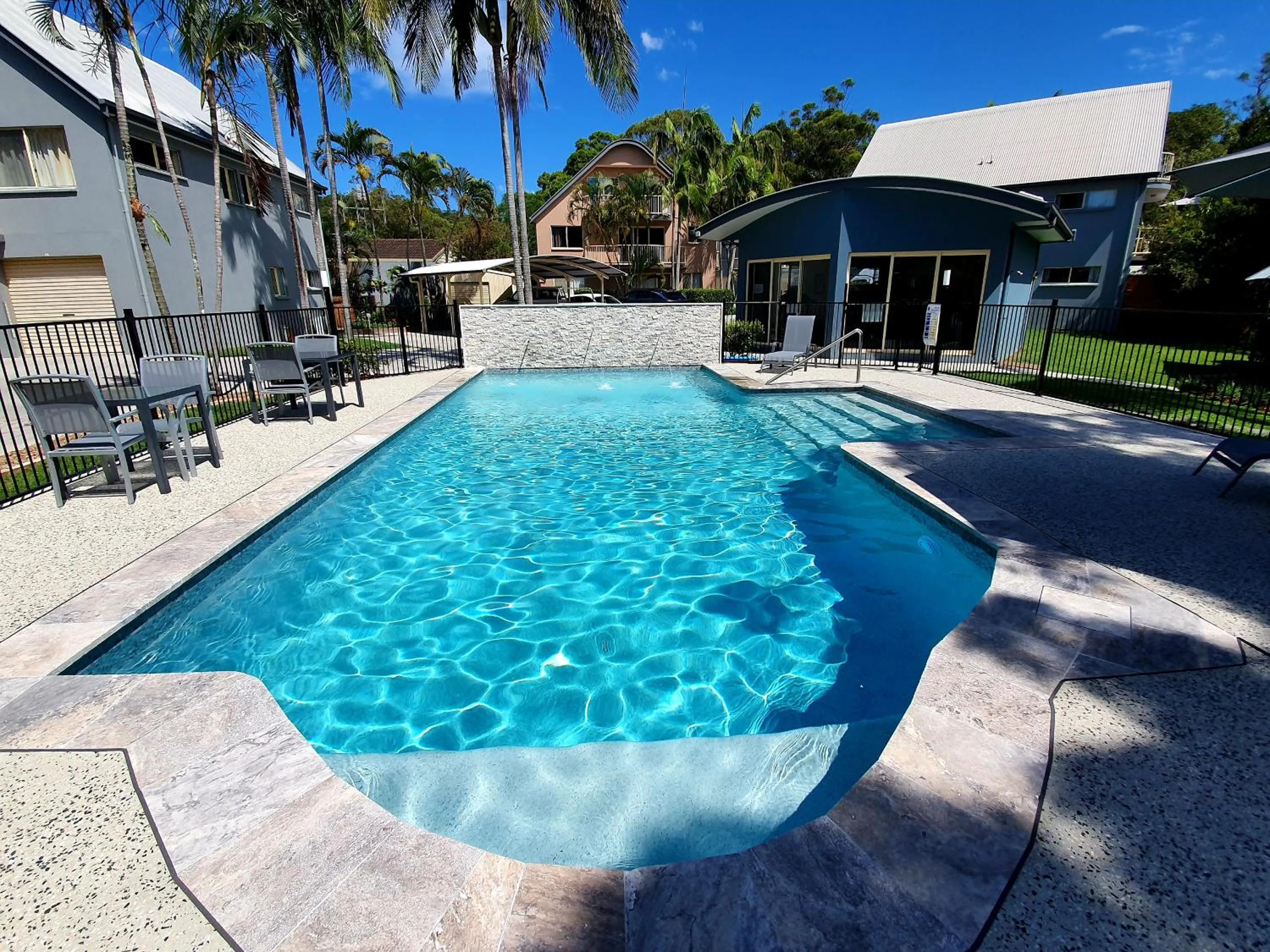 Pool view in Rainbow Getaway Holiday Apartments