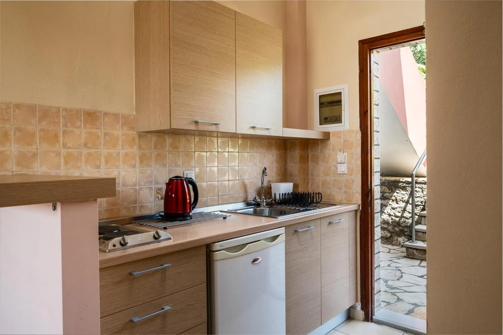 Kitchen or kitchenette in Marietta's Resort by Konnect, Gouvia Corfu