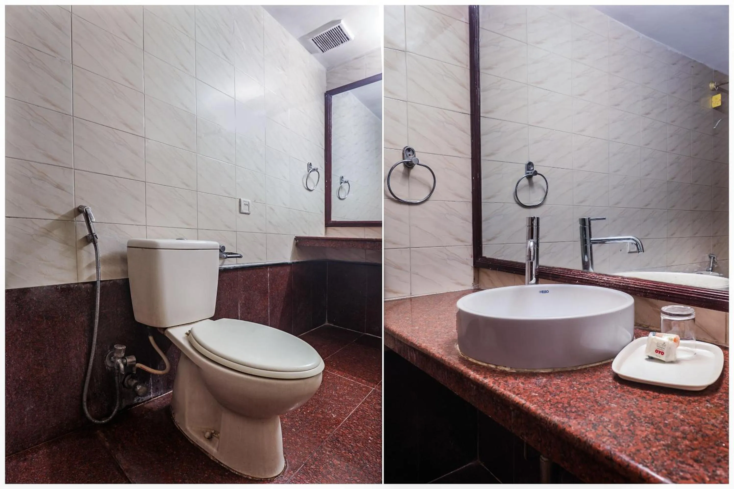 Bathroom in Hotel O Athithi Inn Near Hyderabad Central