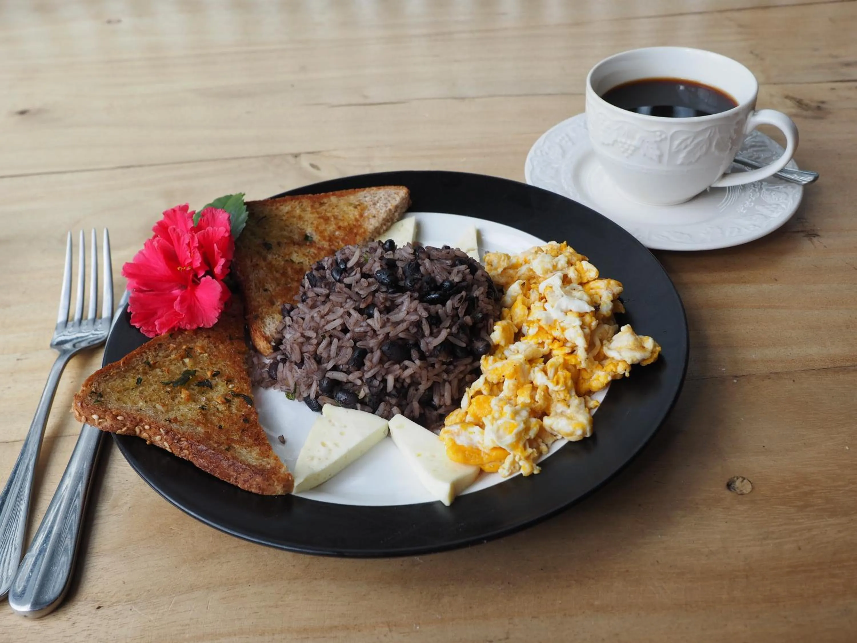 Food close-up in OutBox Inn