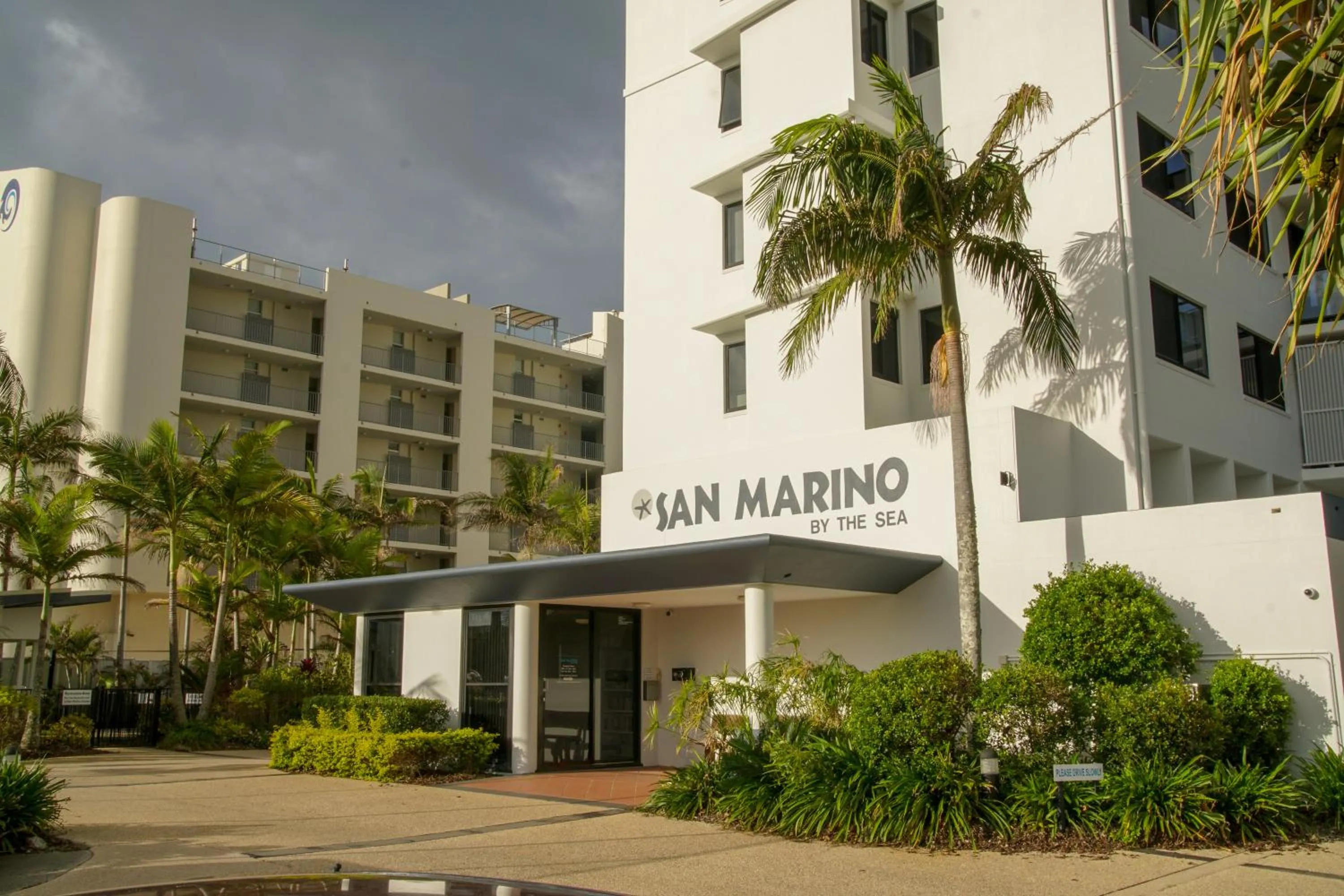 Facade/entrance in San Marino by the Sea Apartments