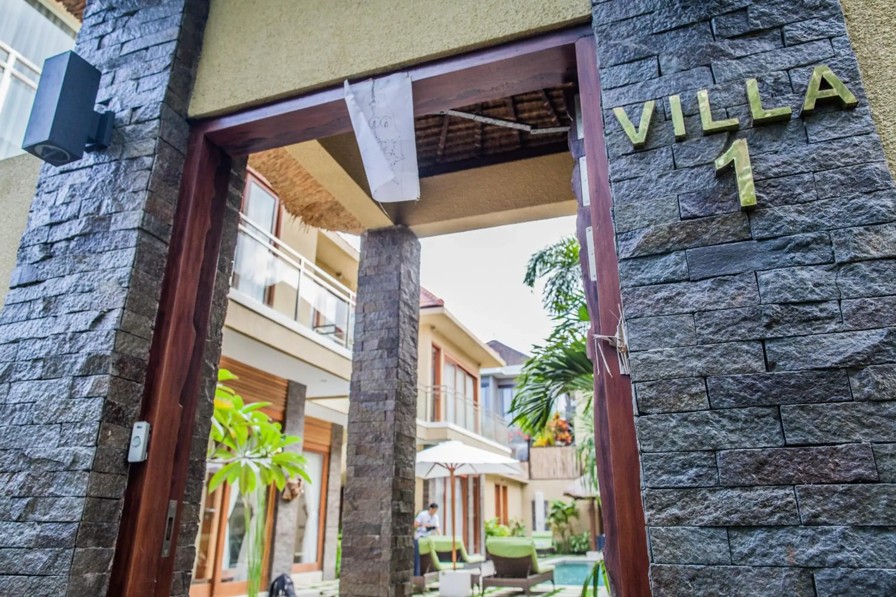 Facade/entrance in O Villas Seminyak - 2026 Earlybirds ON SALE! Facade/entrance in O Villas Seminyak - 2026 Earlybirds ON SALE!