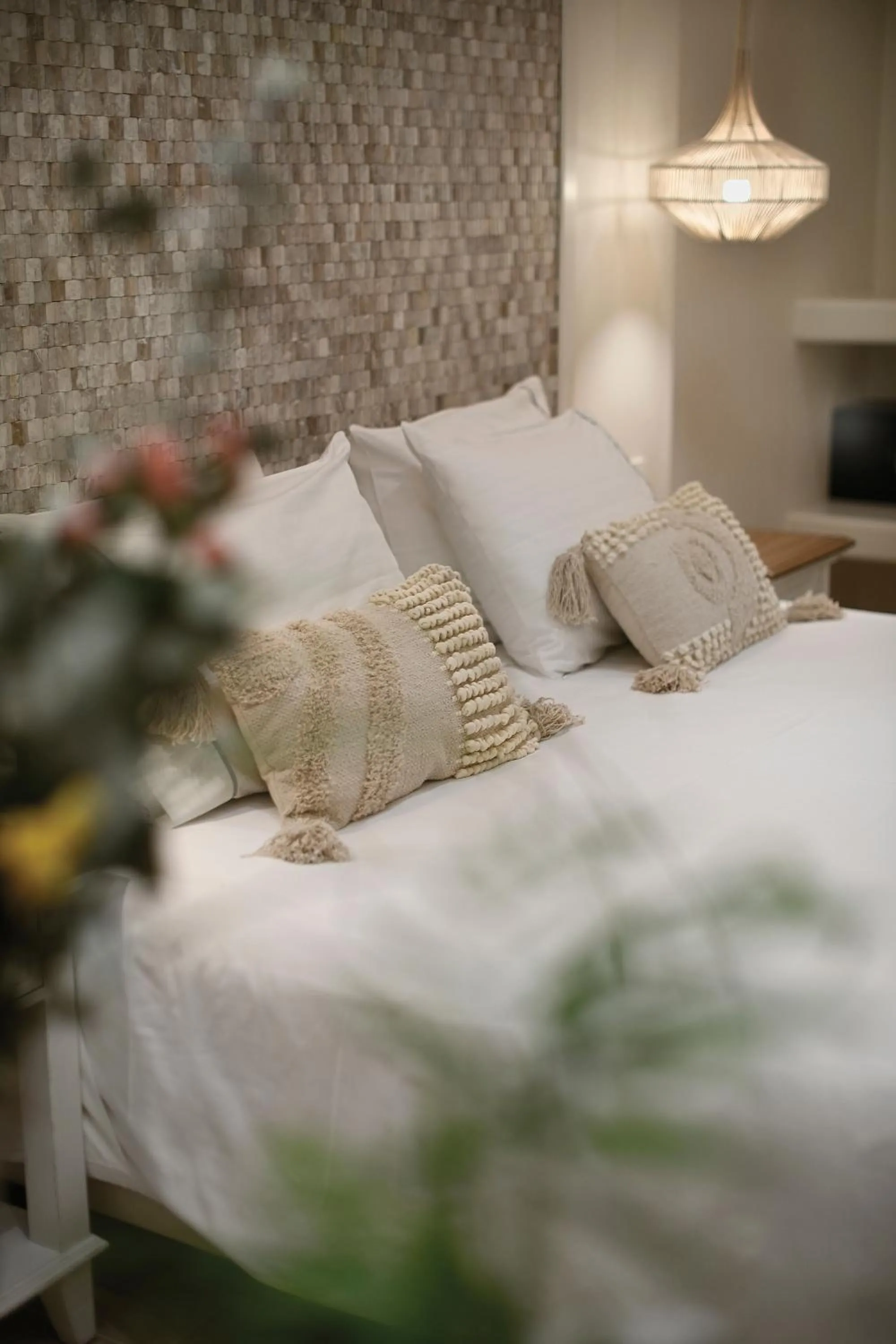 Bed in Erato Hotel Mykonos