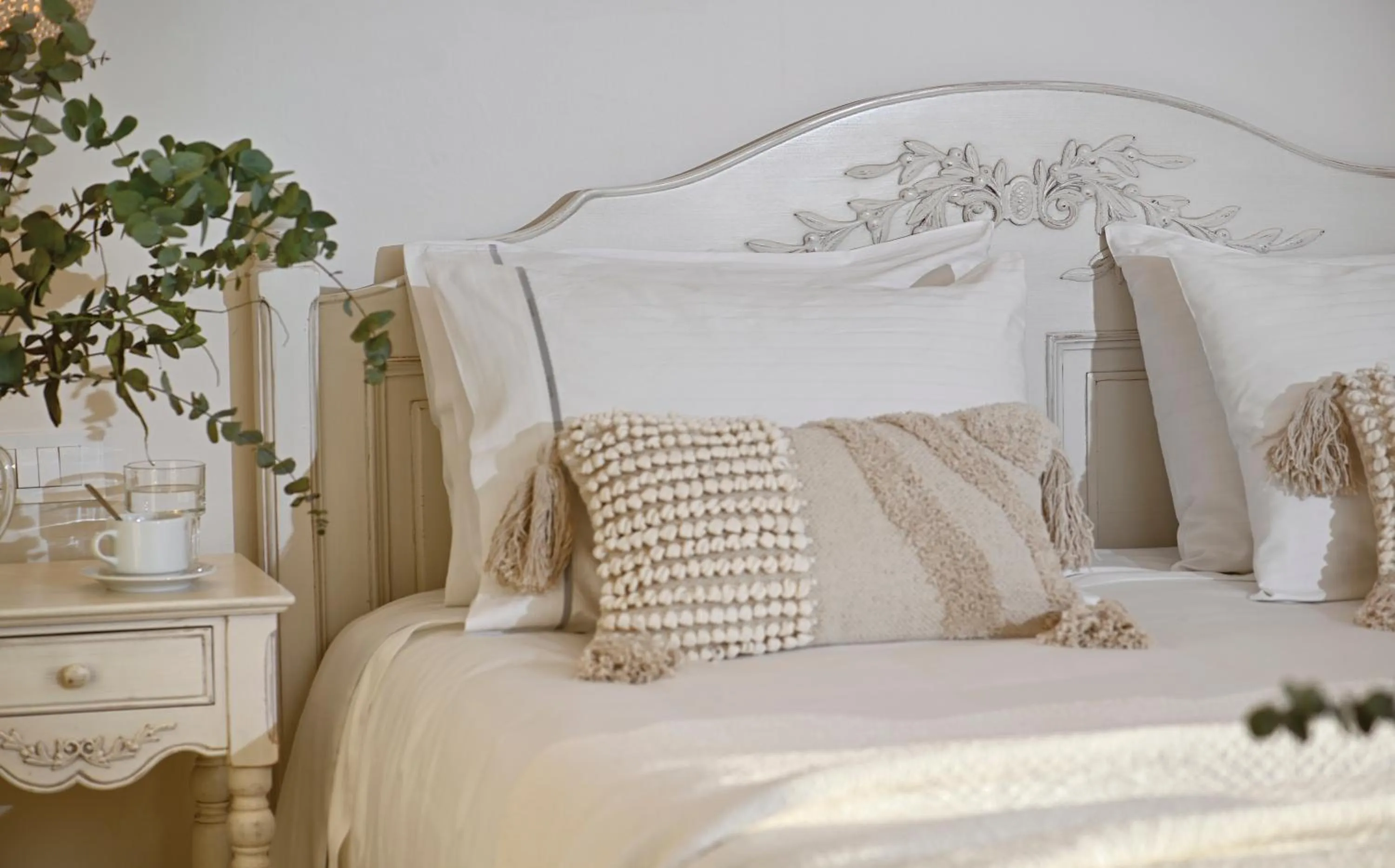 Bed in Erato Hotel Mykonos