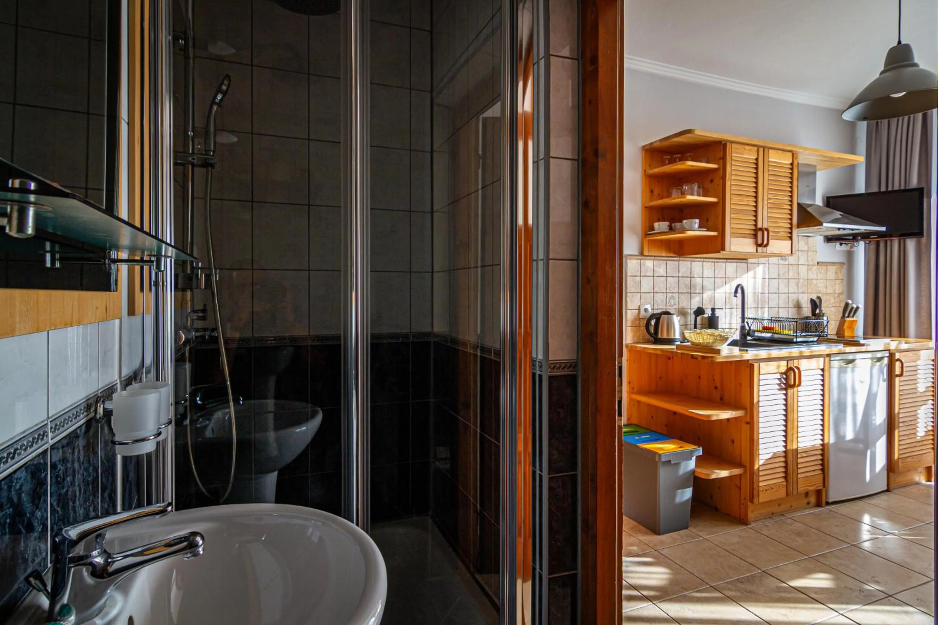 Kitchen or kitchenette in Aparthotel Pod Nosalem