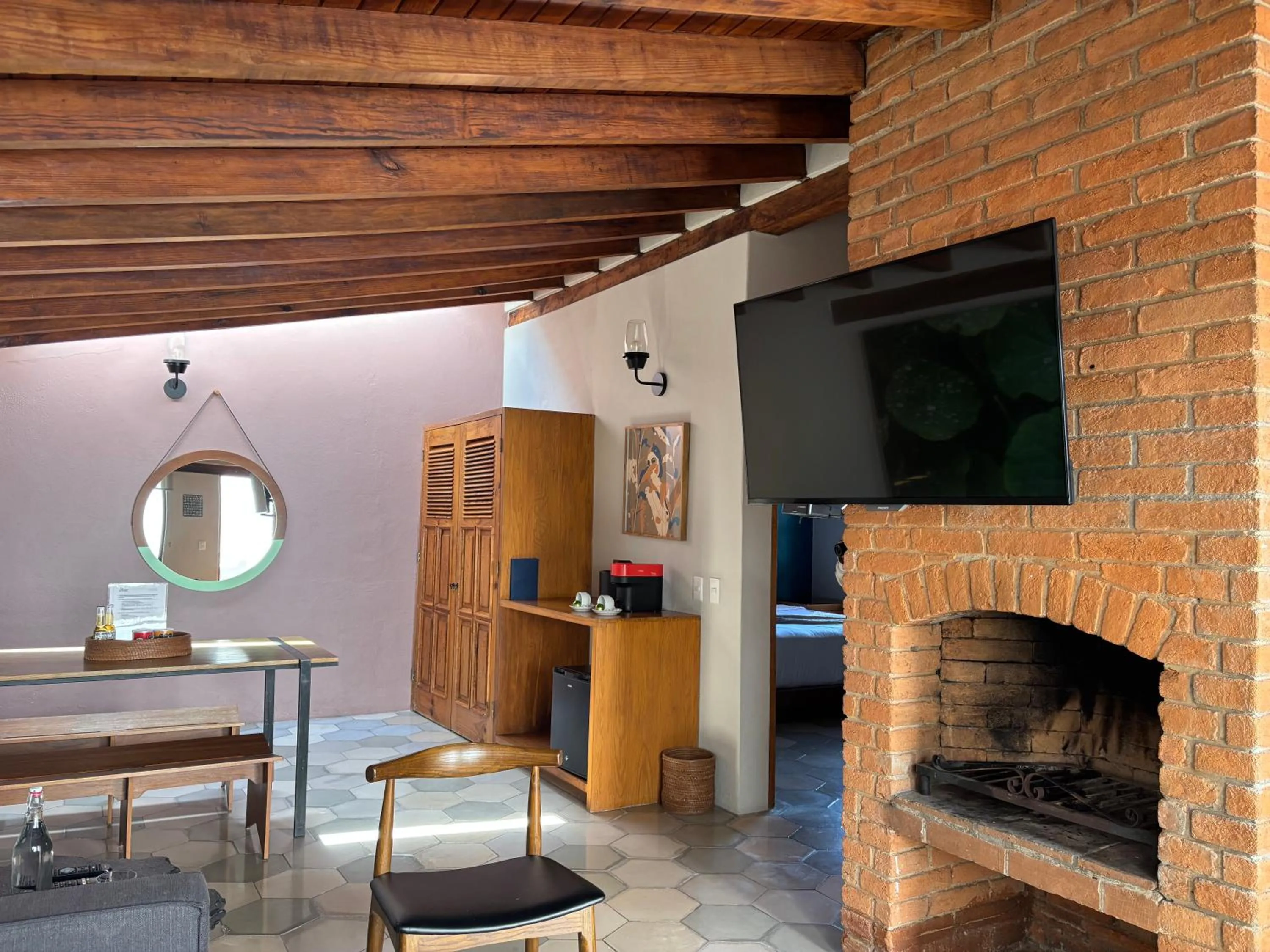 fireplace in Hotel Boutique Unico Avandaro