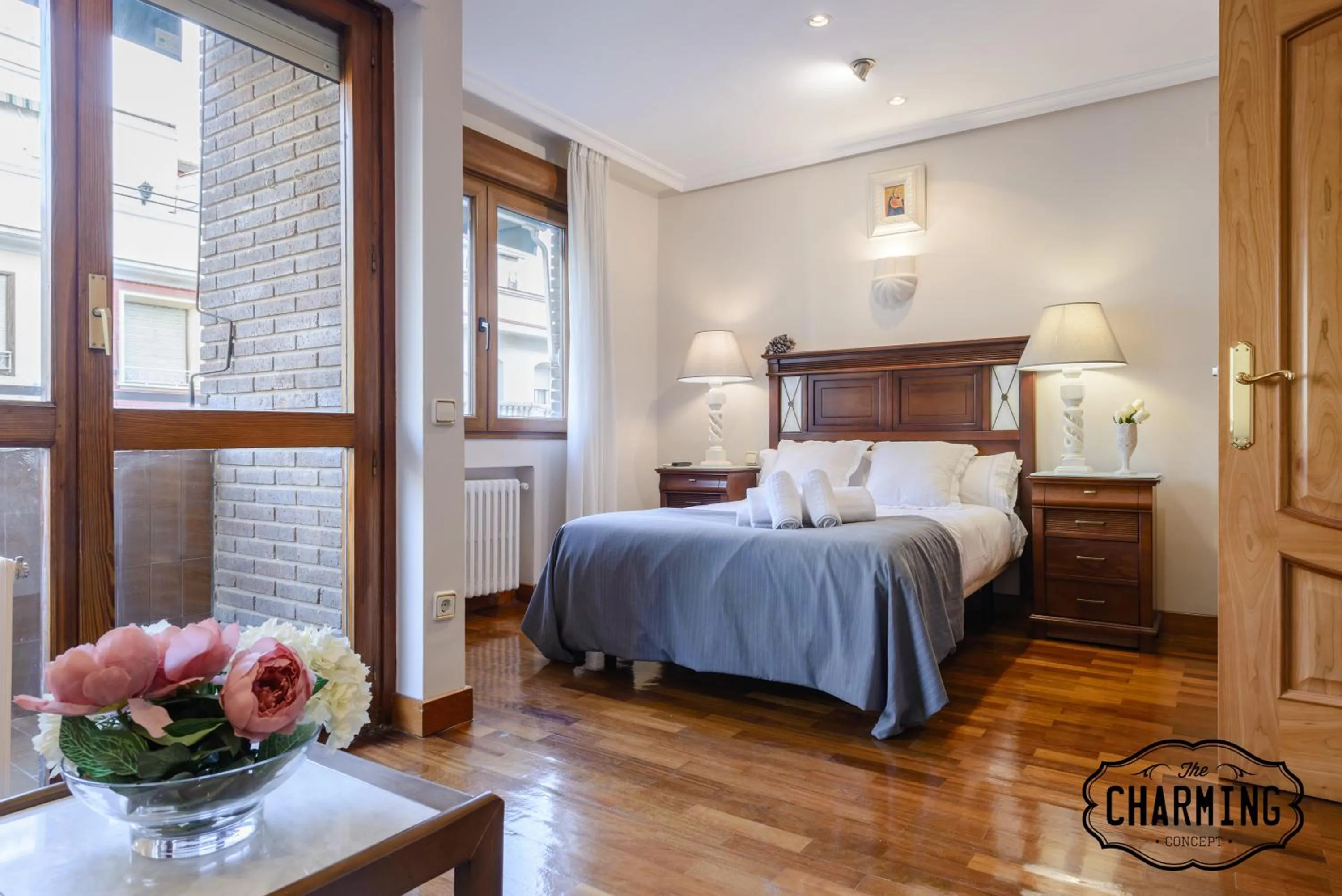 Bedroom, Bed in Argüelles - Apartamento acogedor para 4, AC