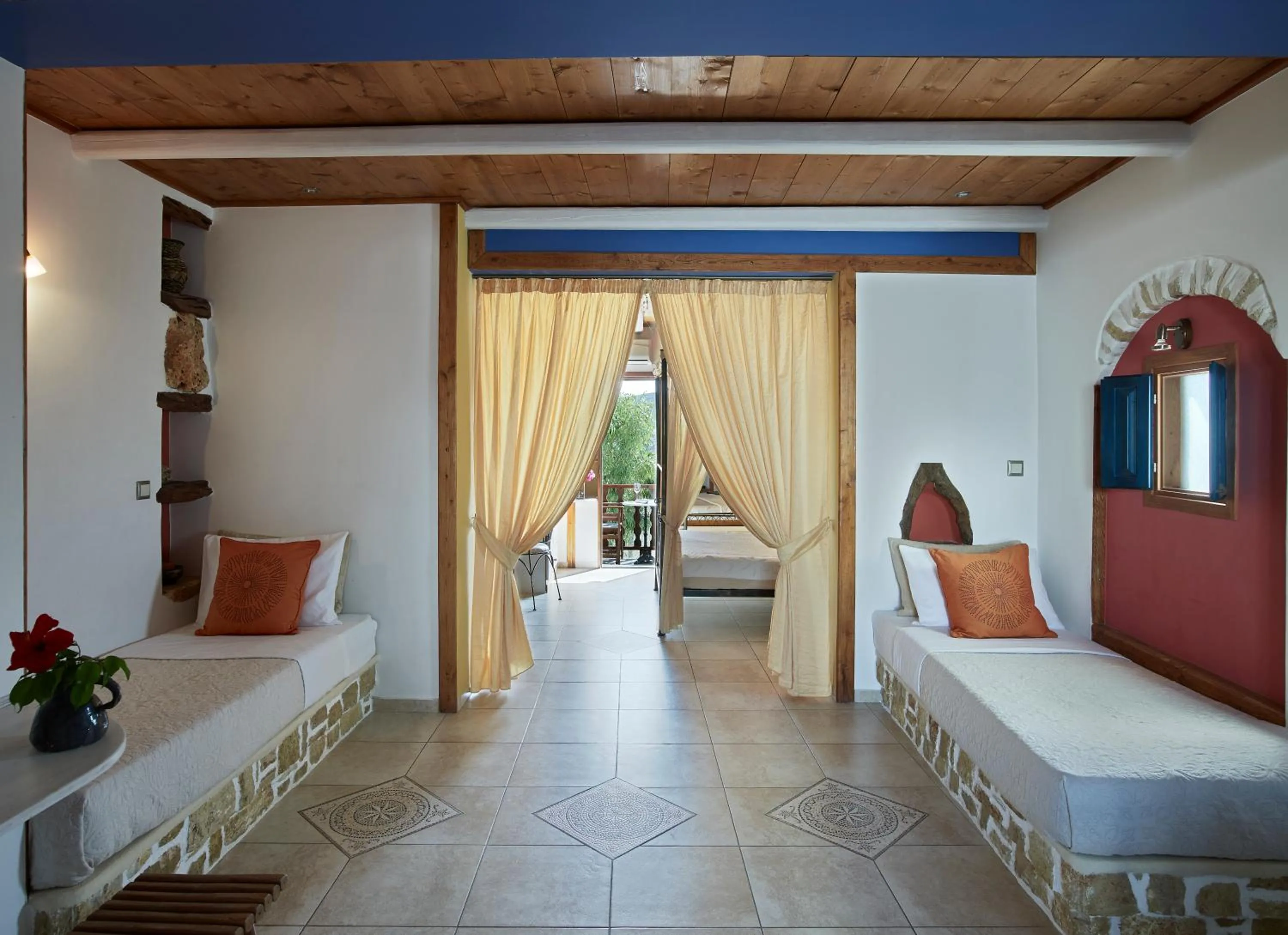 Bed in Polikandia Hotel