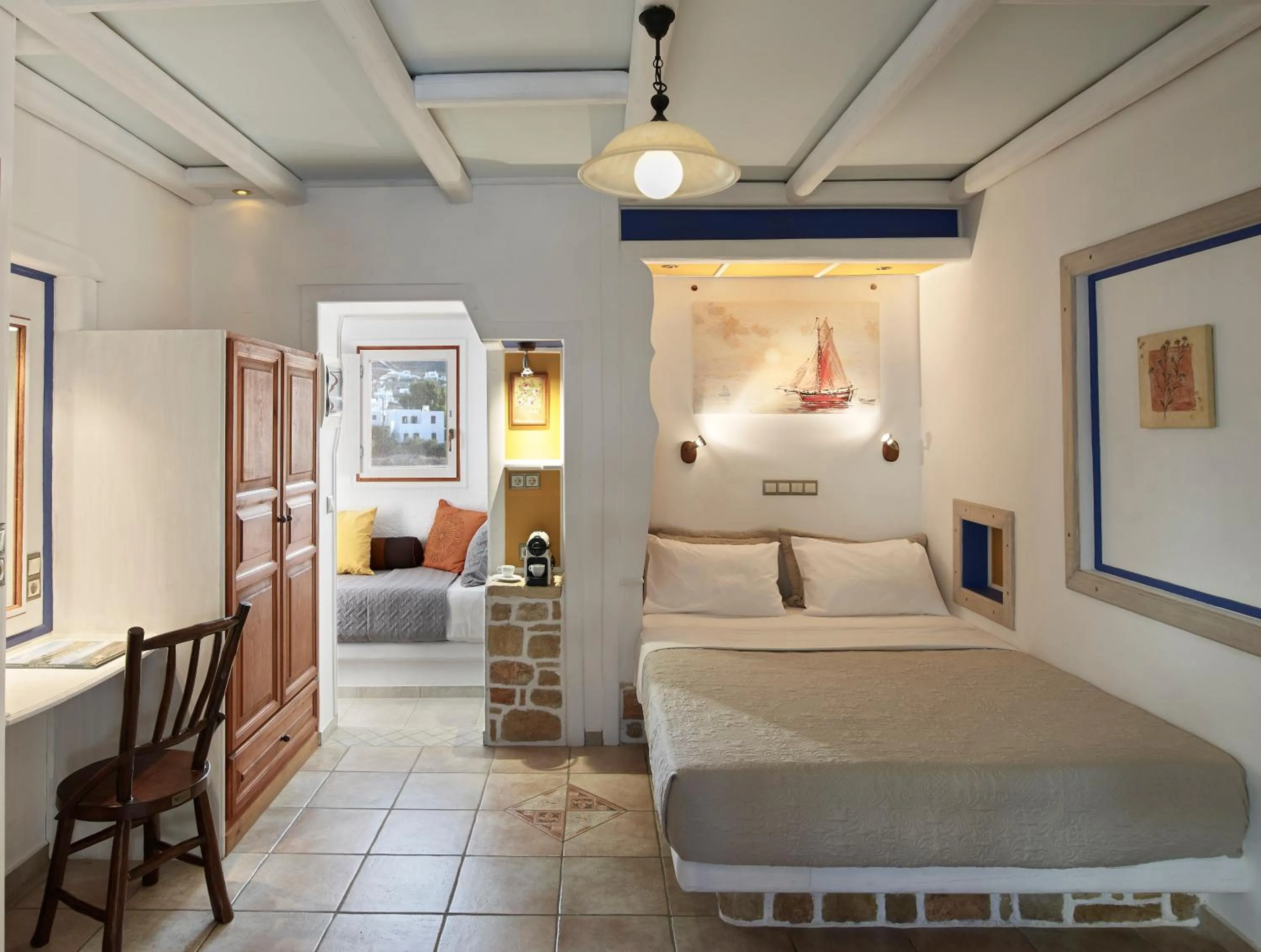 Bed in Polikandia Hotel