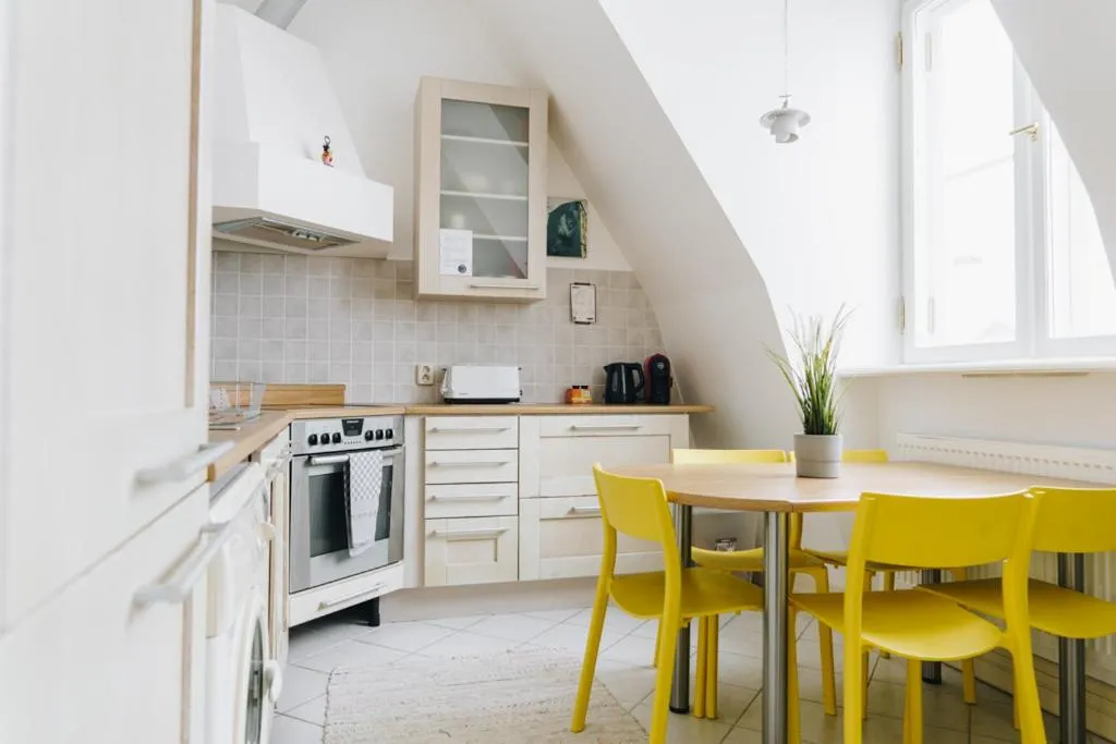 kitchen in Dream Stay - Art gallery Family Apartment with 2 Bathrooms