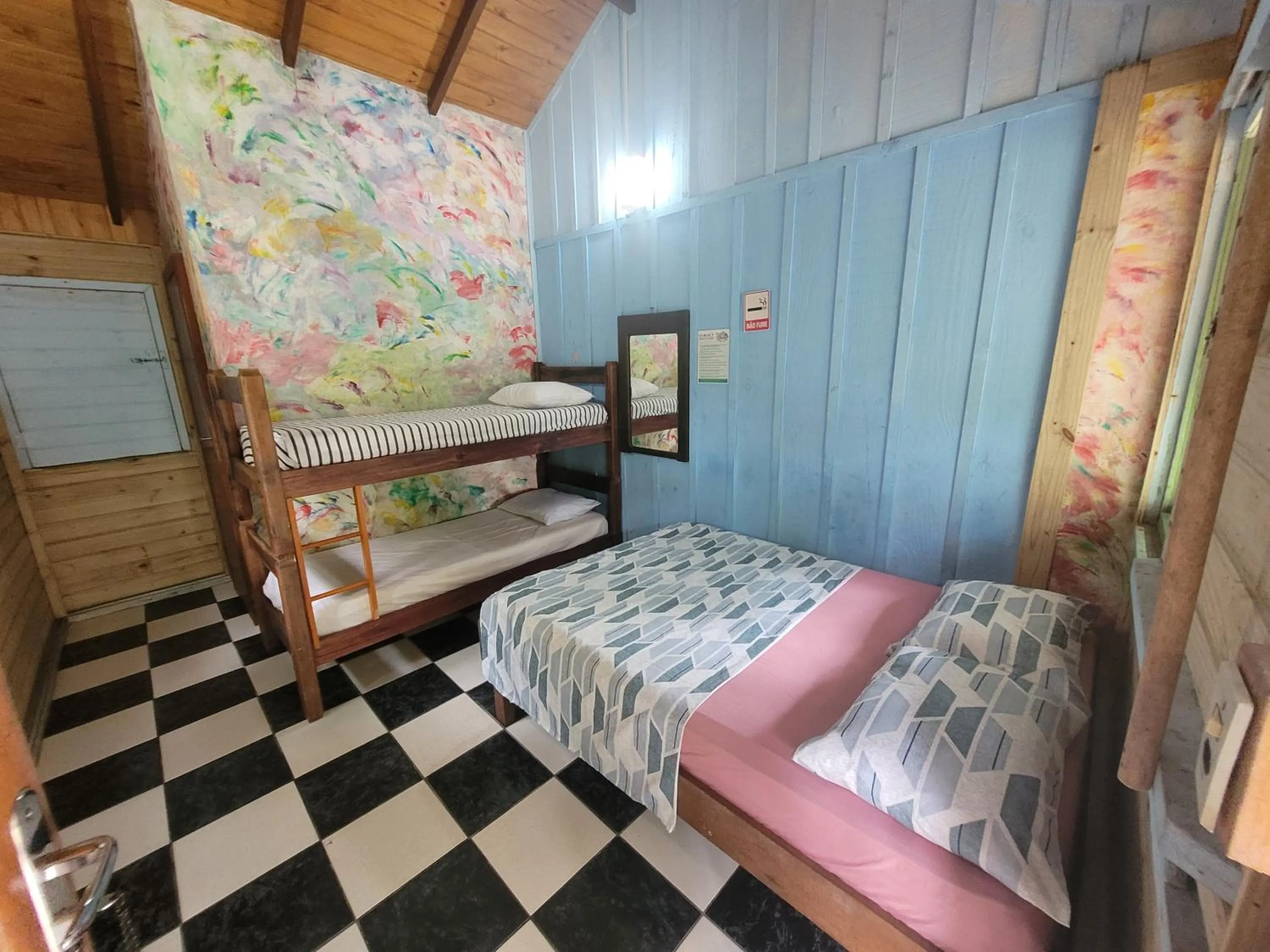 Bed in Pousada e Camping do Clodo