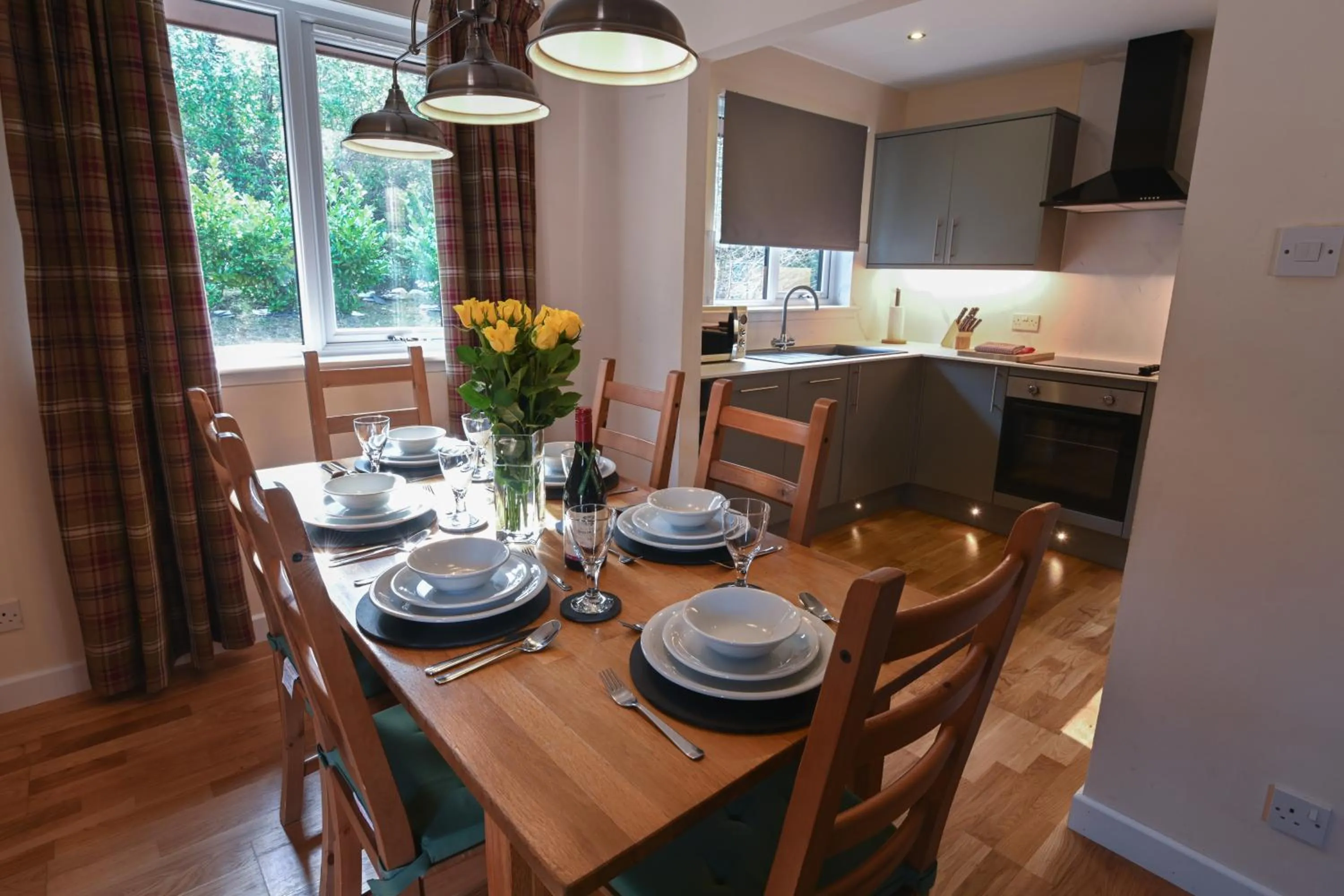 Dining area in Birchbrae Highland Lodges