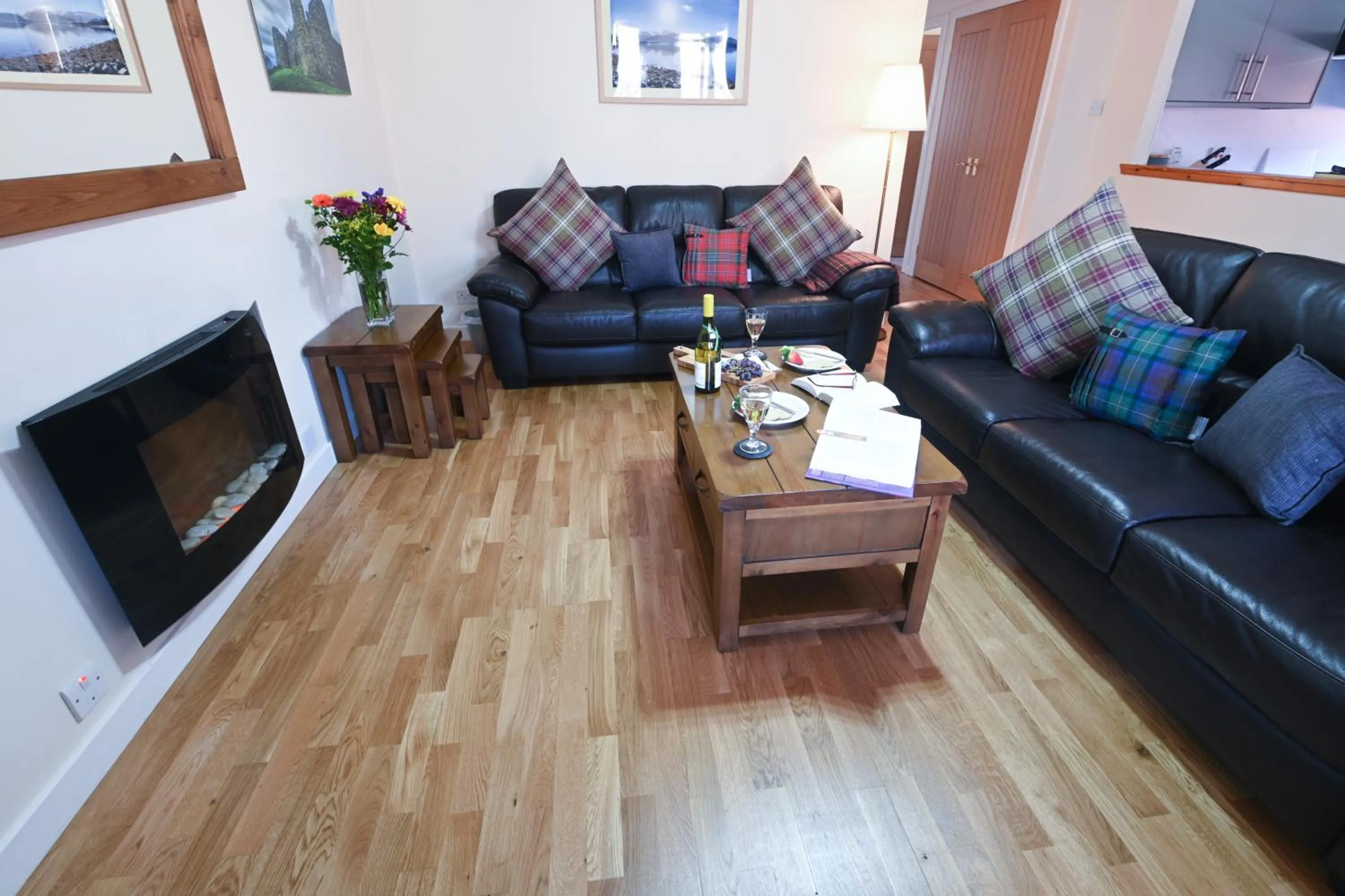Living room in Birchbrae Highland Lodges