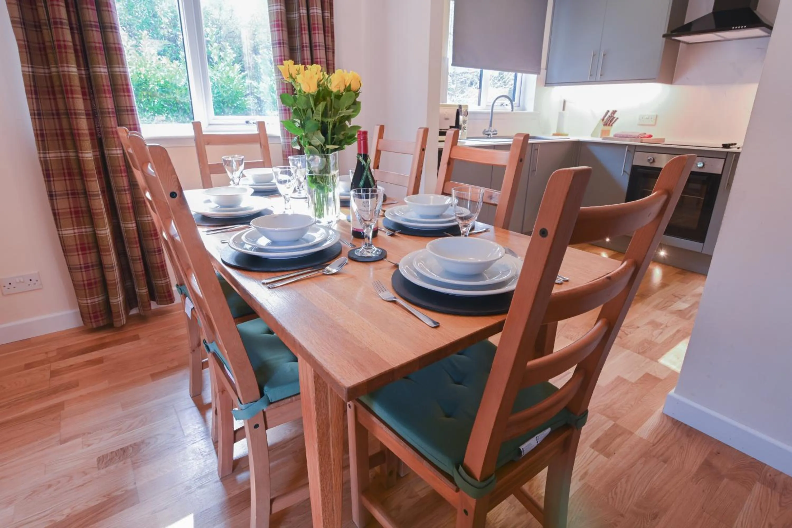 Dining area in Birchbrae Highland Lodges