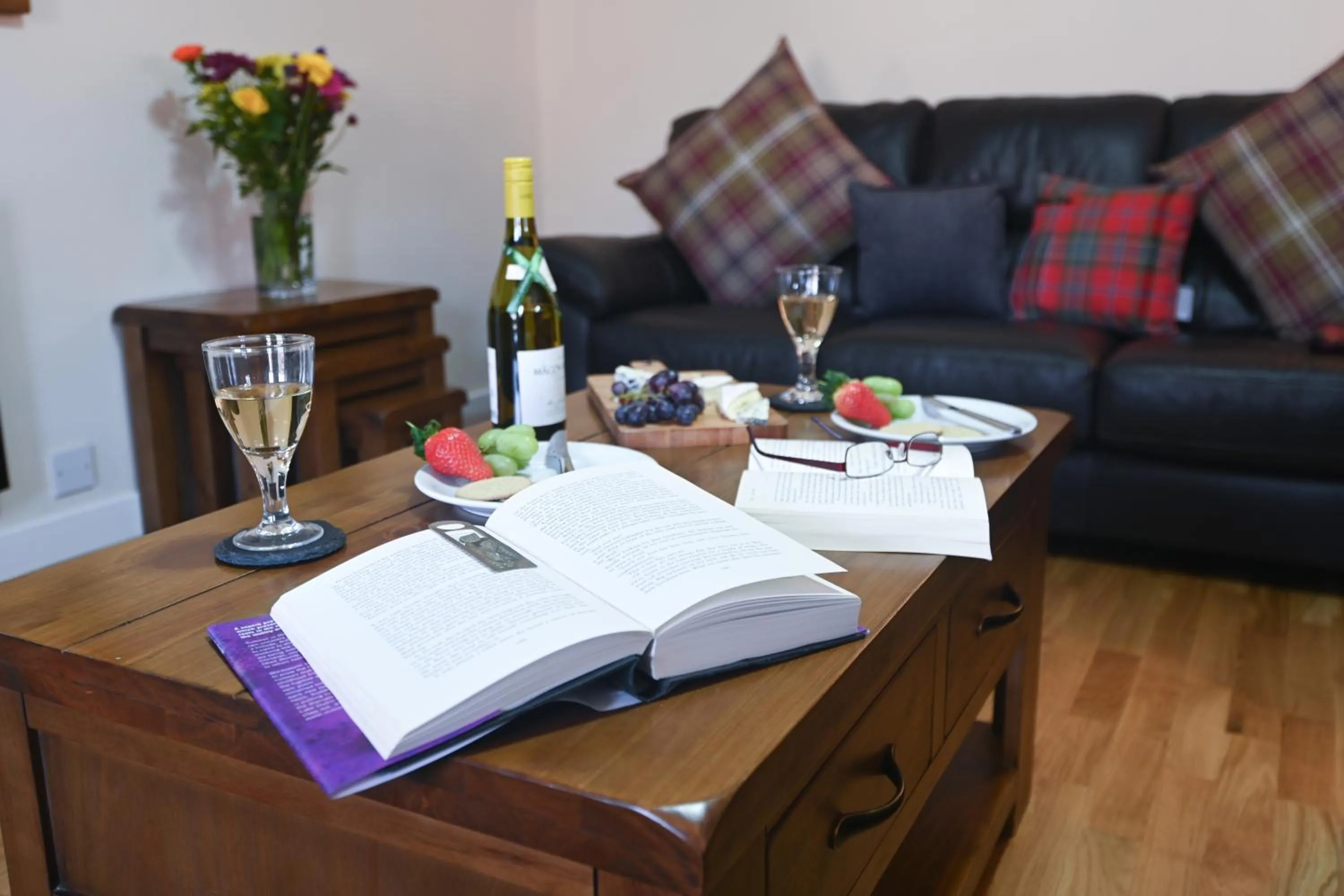 Living room in Birchbrae Highland Lodges