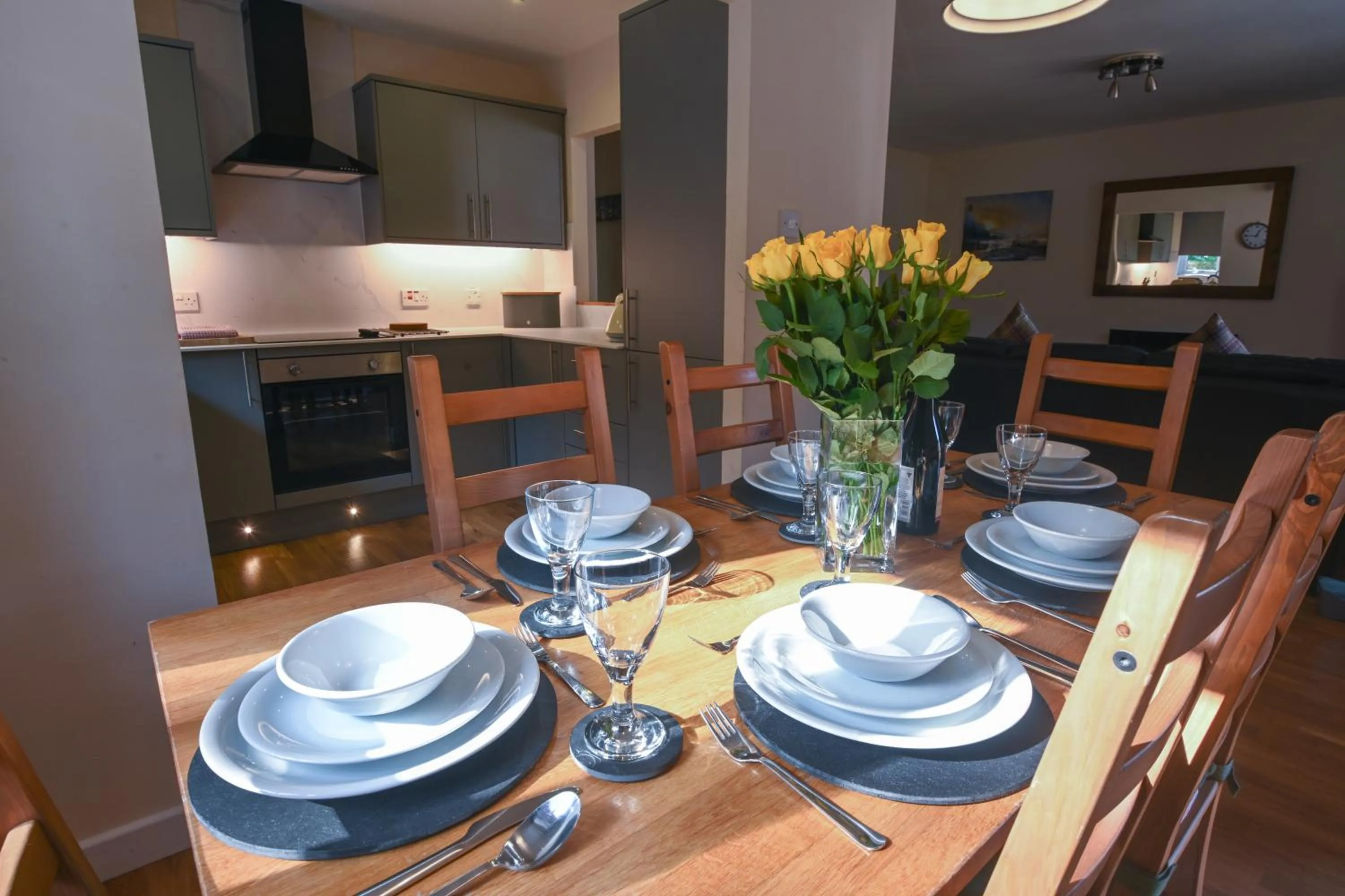Dining area in Birchbrae Highland Lodges