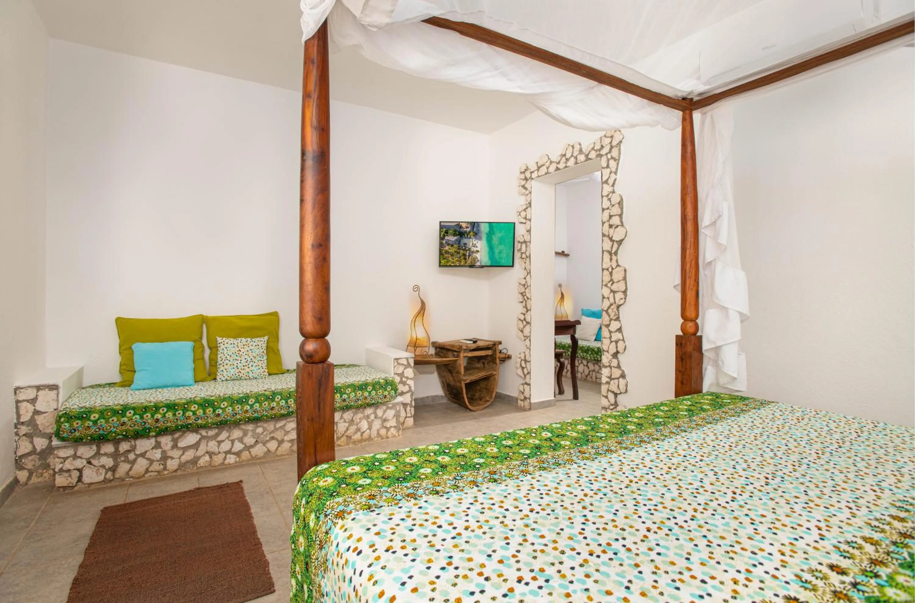 Bed in Mvuvi Boutique Resort