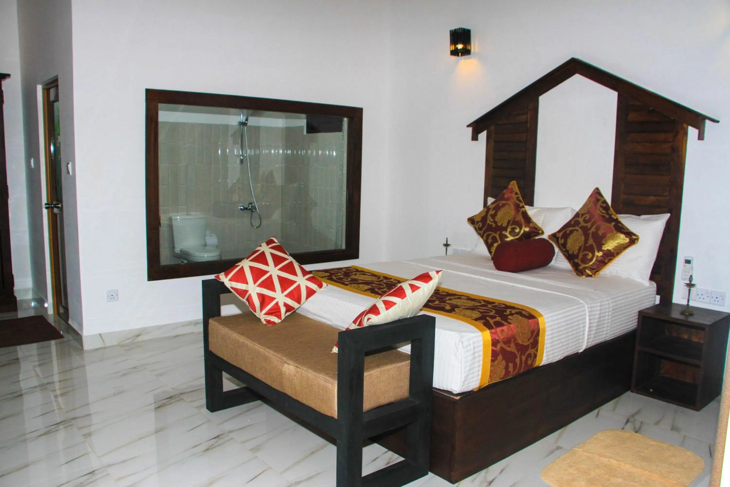 Bed in Palmyra Nature Resort Sigiriya