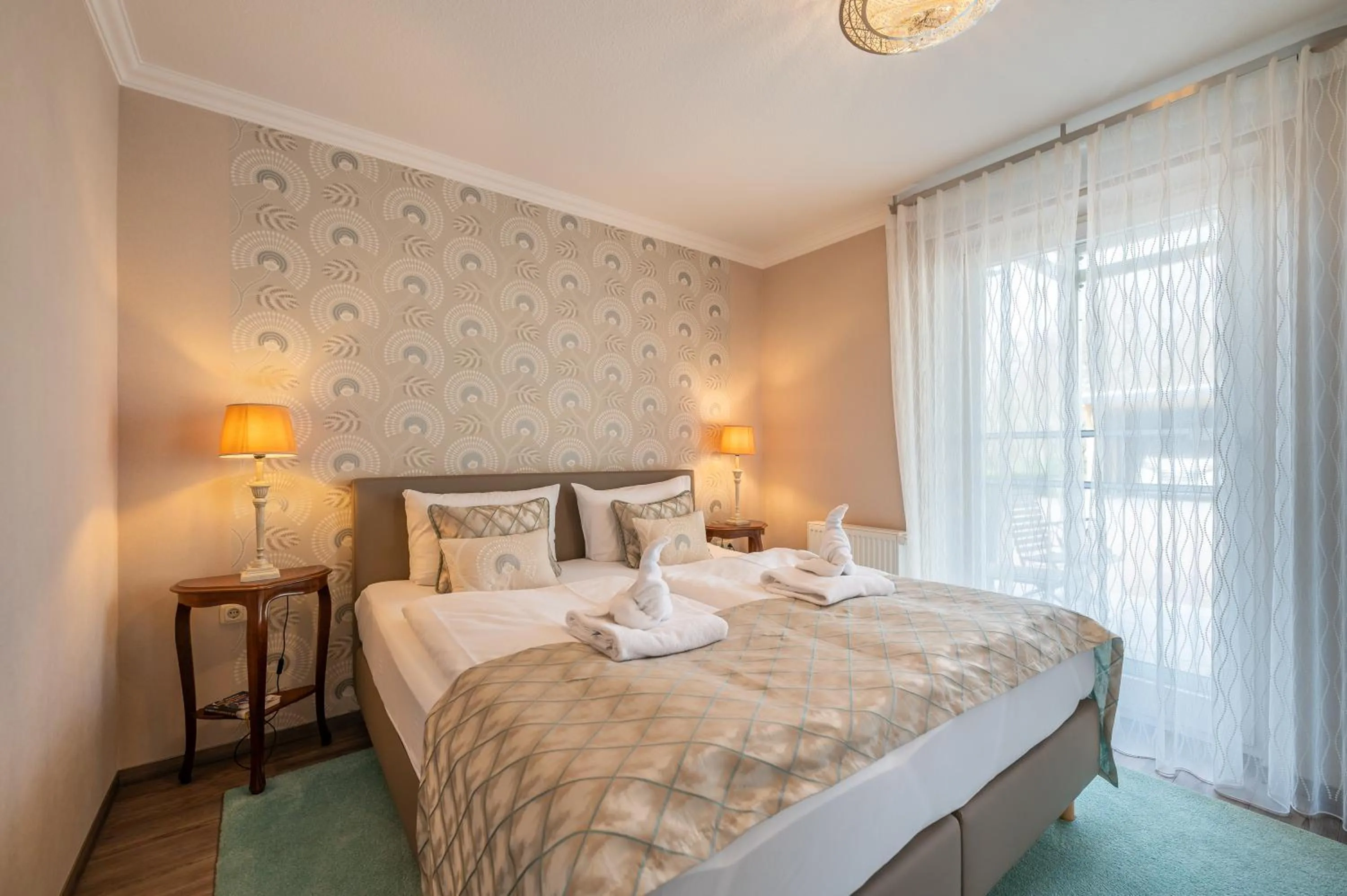 Bed in Appartement Am Park der Sinne & Am See