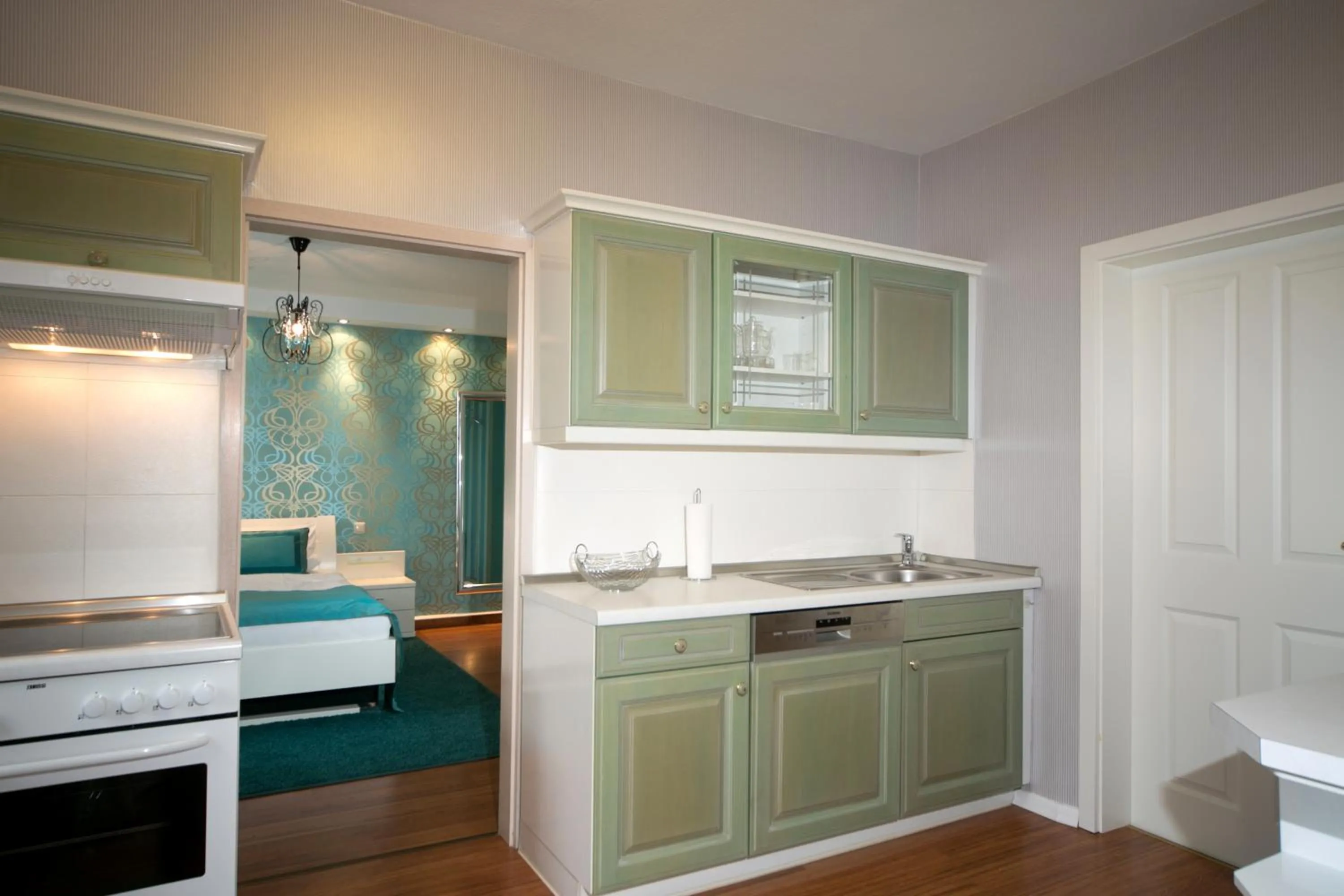 Kitchen or kitchenette in Appartement Am Park der Sinne & Am See