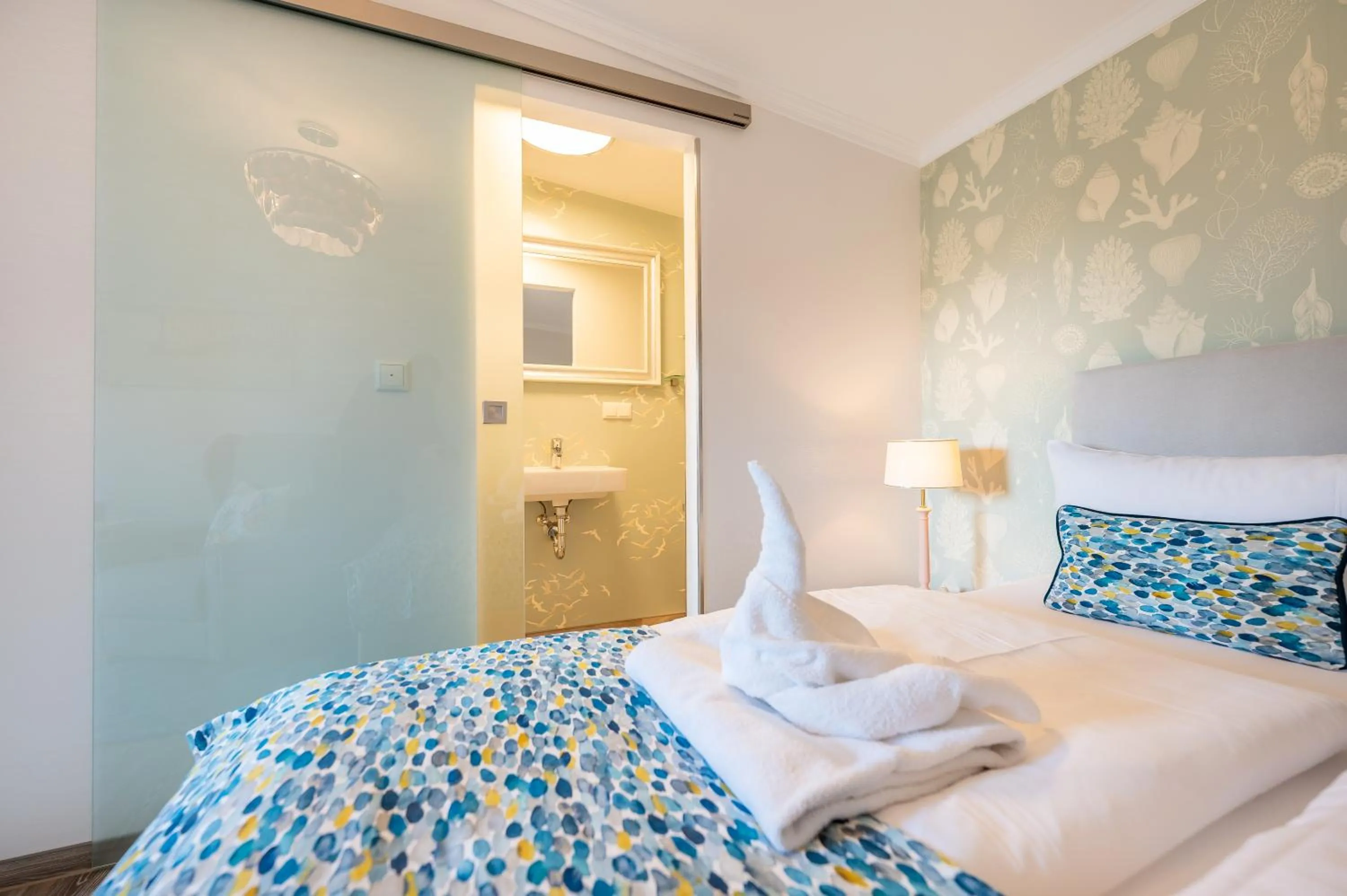 Bed in Appartement Am Park der Sinne & Am See