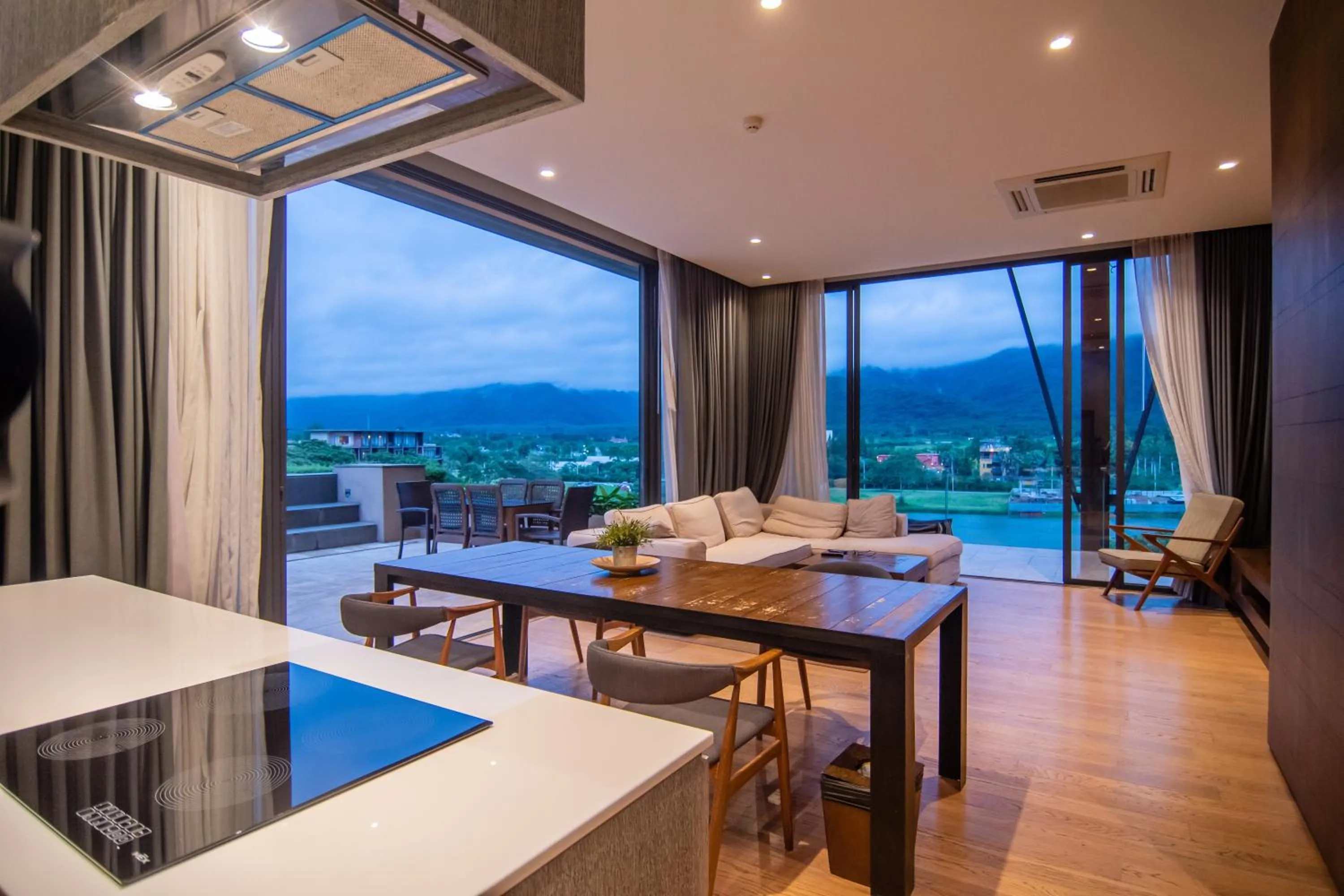 Living room in Khaoyai Luxury Pool Penthouse at ATTA