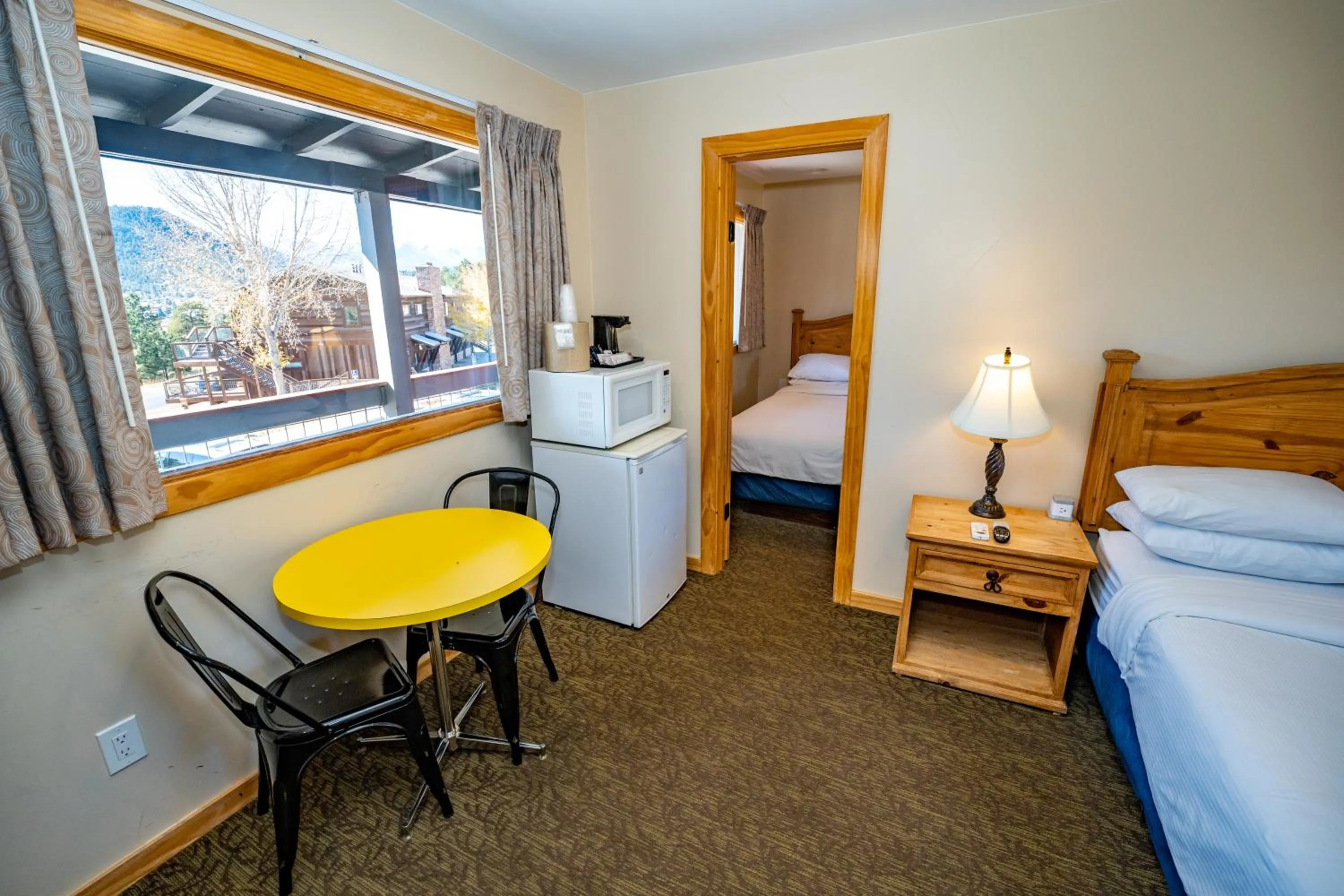 Bed in Coyote Mountain Lodge