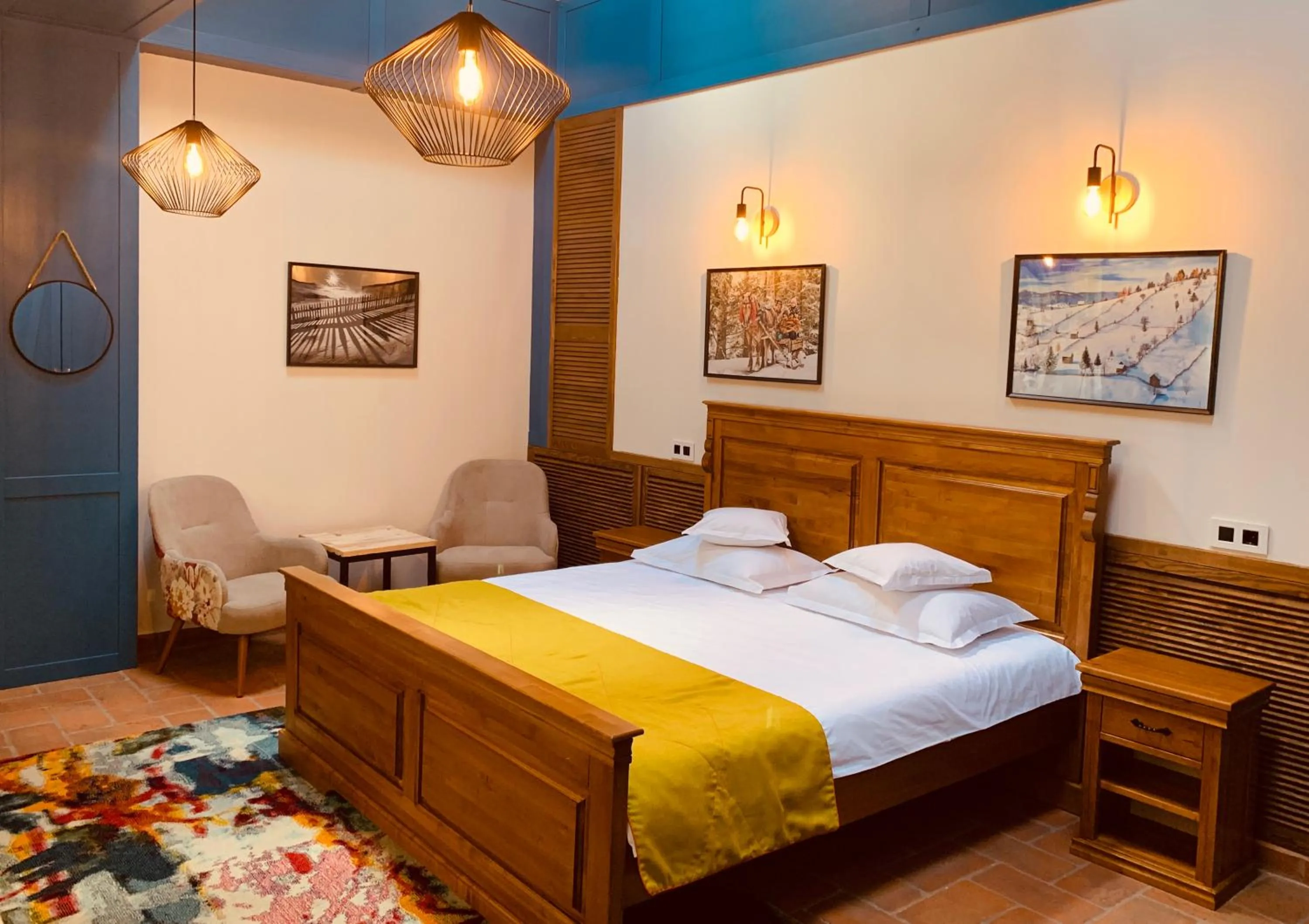 Bed in KABAN BOUTIQUE HOTEL - 5Star Central Villa in Vatra Dornei