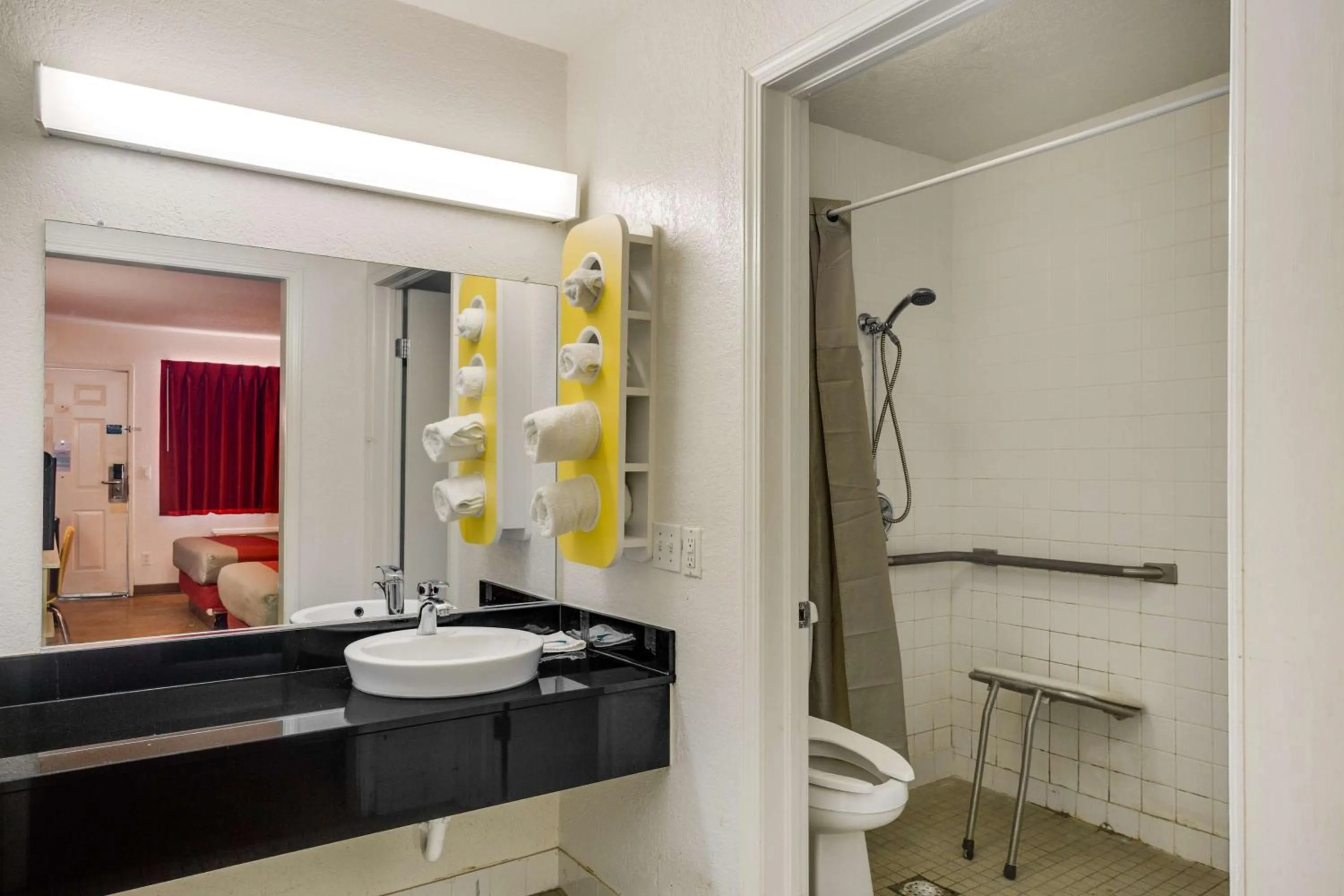 Shower in Motel 6-Fayetteville, AR