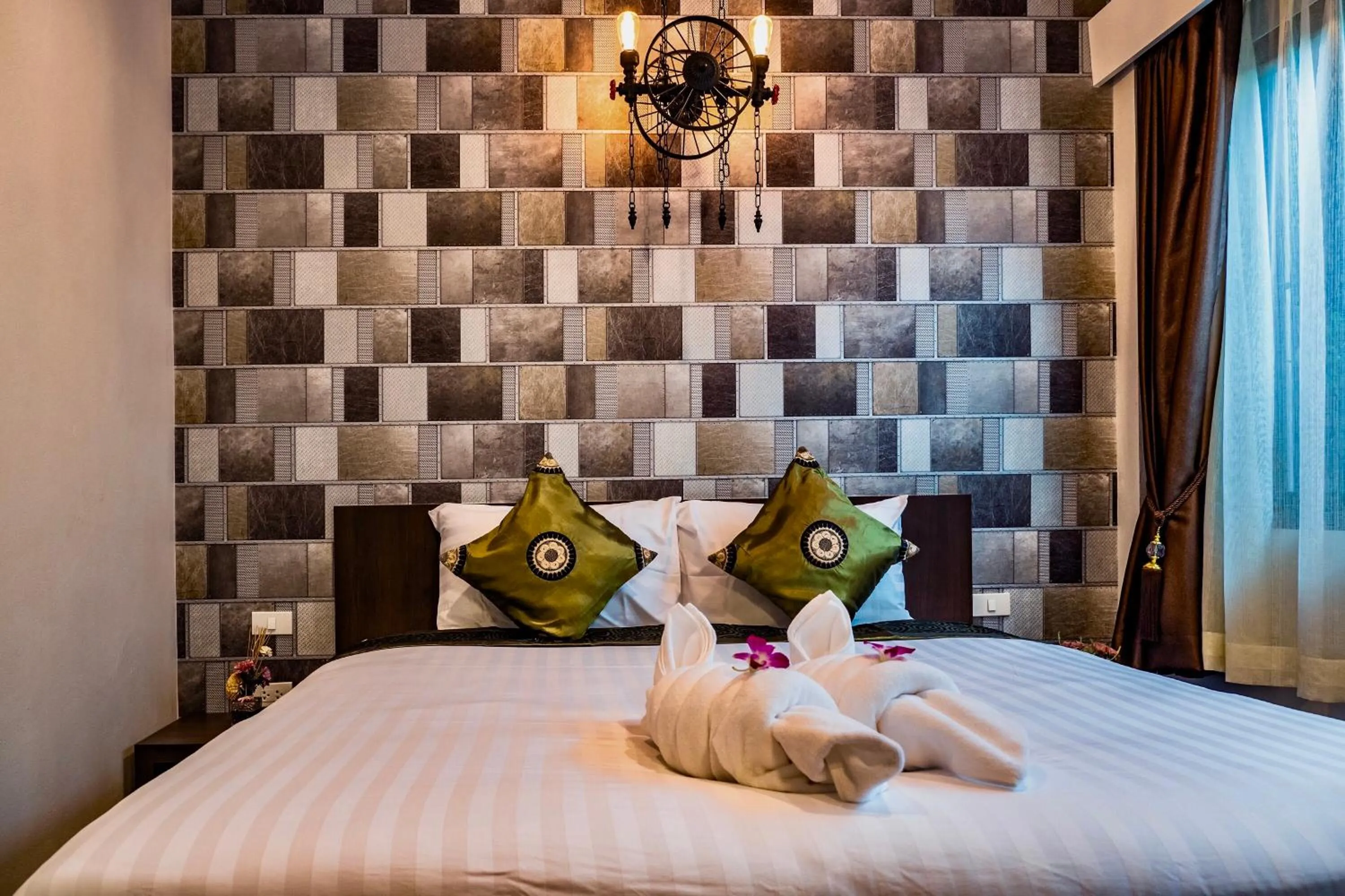 Bed in KG Private Pool Villas Soi 9