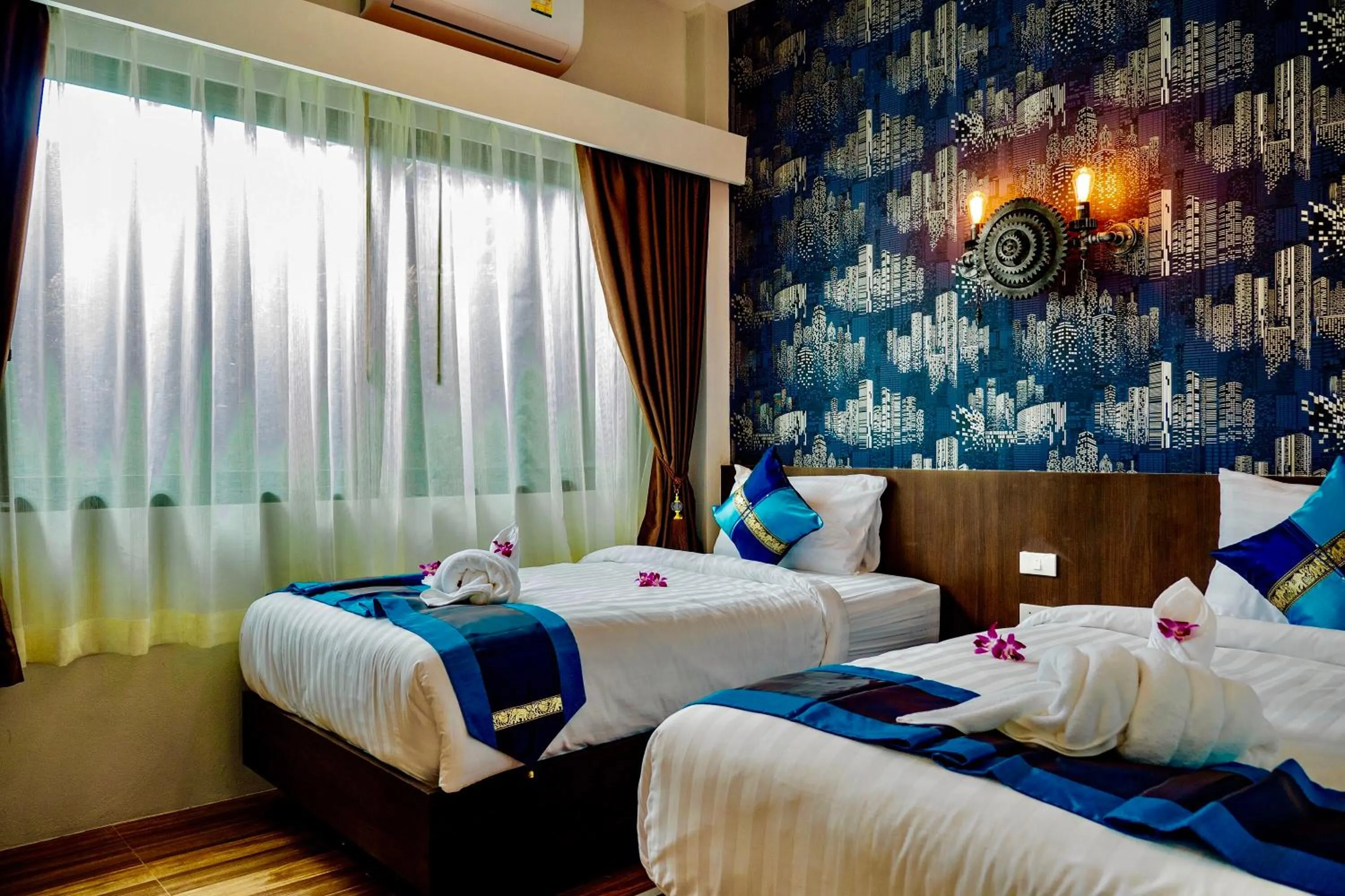 Bed in KG Private Pool Villas Soi 9