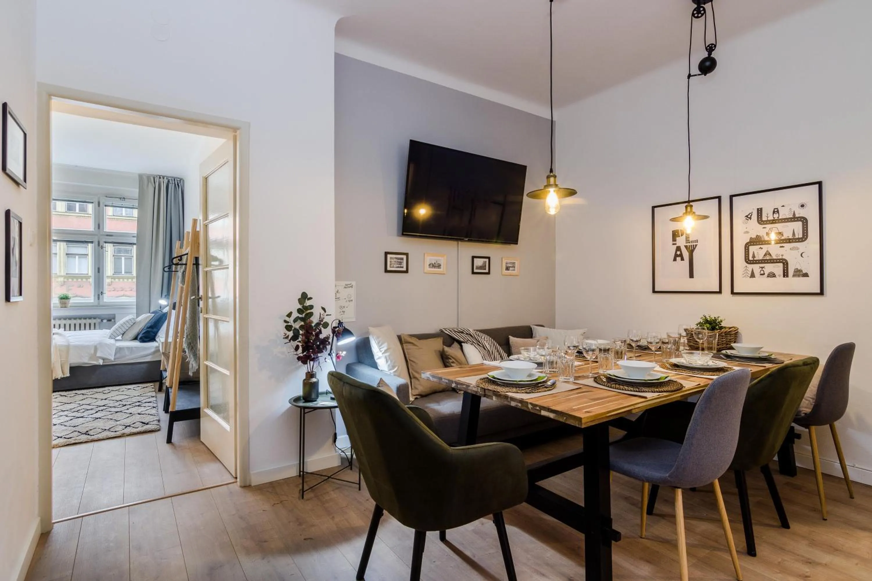 Dining area in APT in Prague Charles Bridge 1km by Michal&Friends